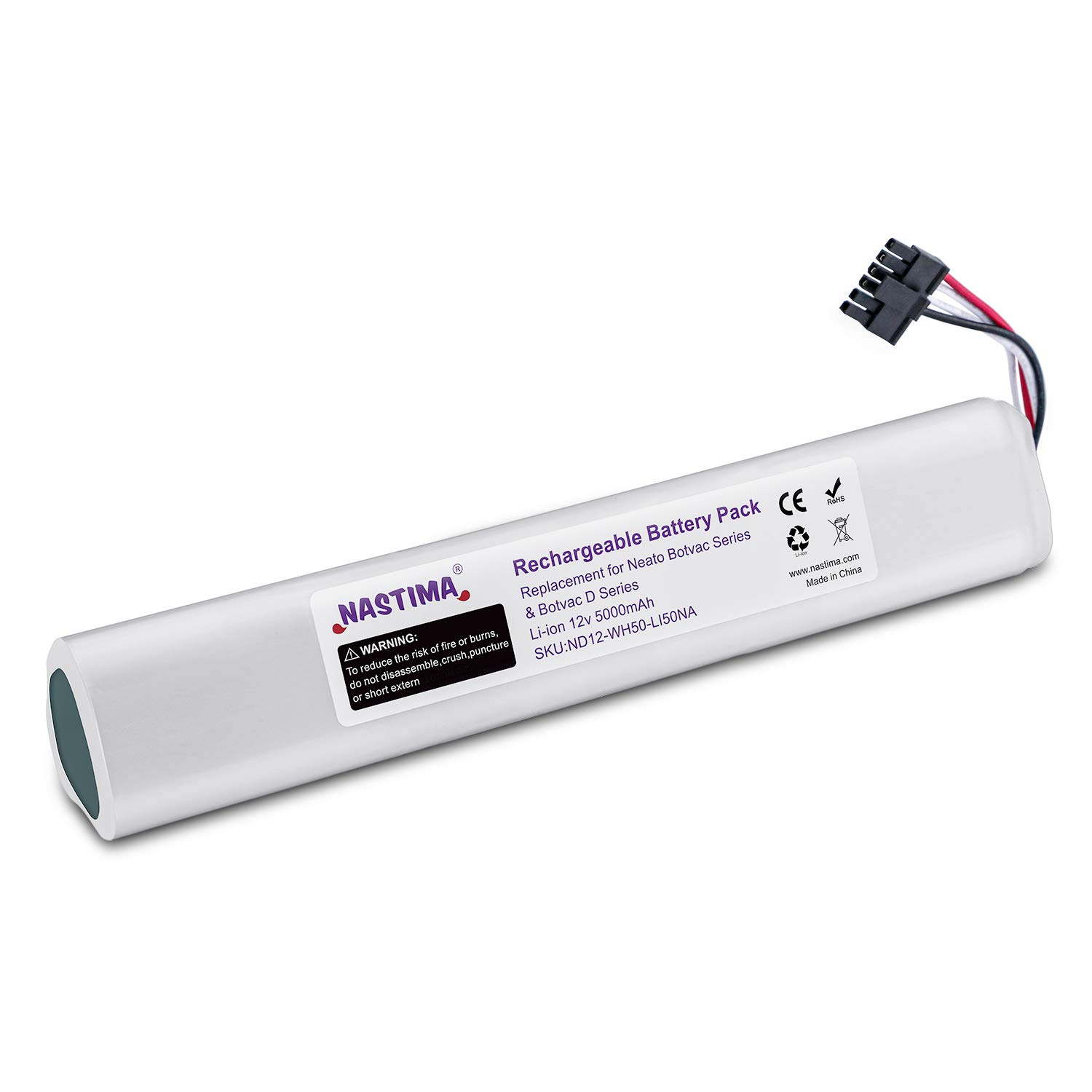 Nastima Batteria Litio 12V 5000mAh per Neato Botvac