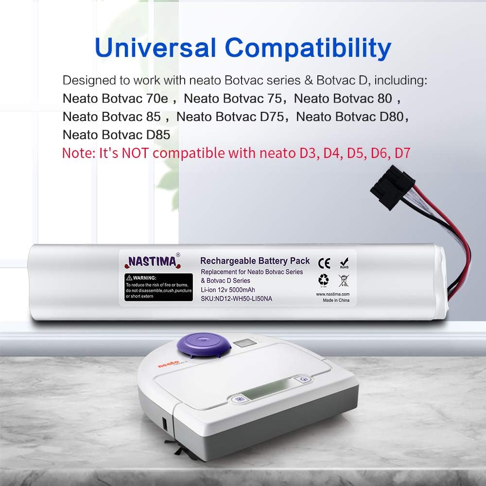 Nastima Batteria Litio 12V 5000mAh per Neato Botvac - immagine 2
