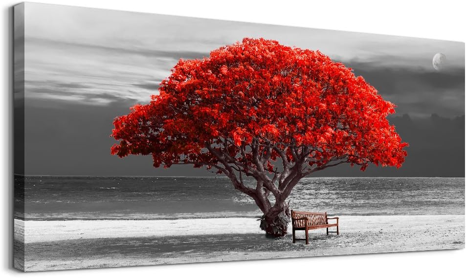 hyidecorart Quadri Moderni Soggiorno - Albero Rosso su Tela