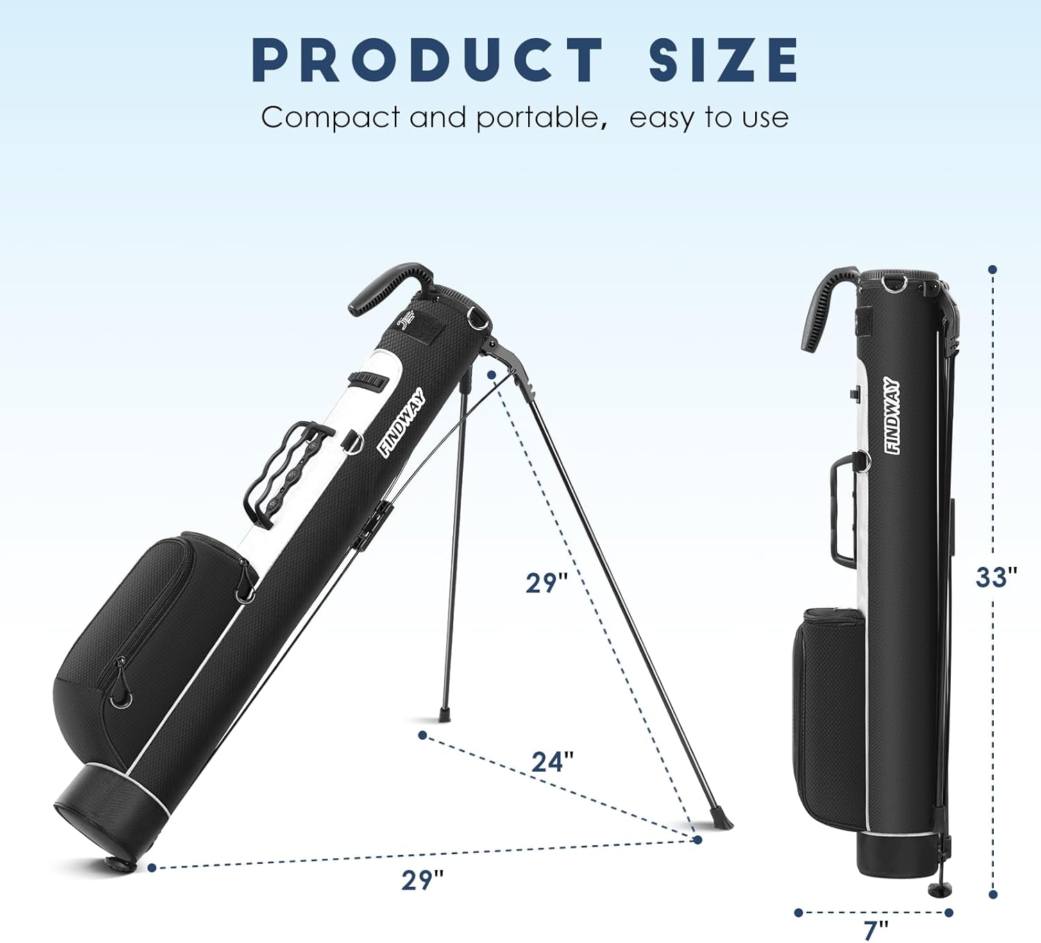 Findway Golf Stand Bag Leggera con Spallacci Regolabili - immagine 2