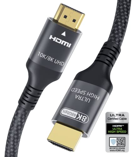 Adauxter Cavo HDMI 2.1 10K 8K 0.5M Certificato 48Gbps