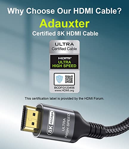 Adauxter Cavo HDMI 2.1 10K 8K 0.5M Certificato 48Gbps - immagine 1