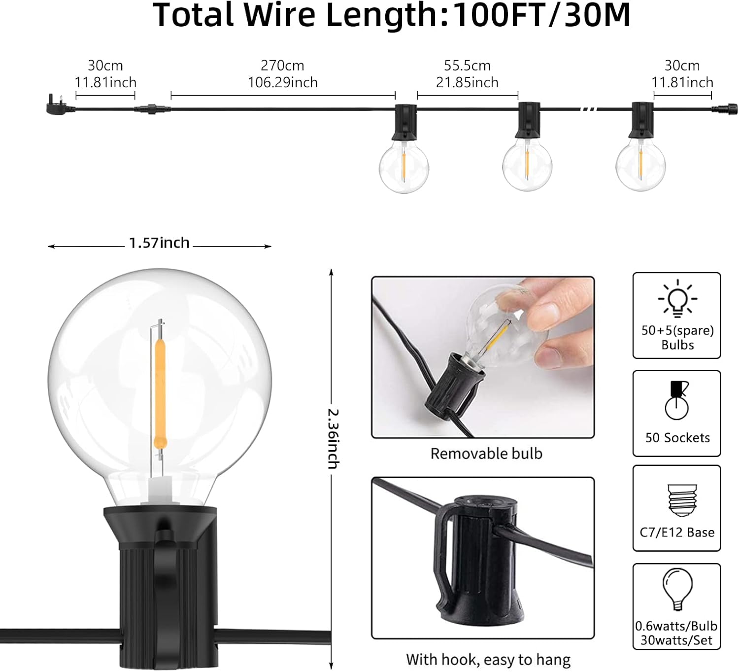 Bomcosy Catena Luminosa Esterno 60M - immagine 6