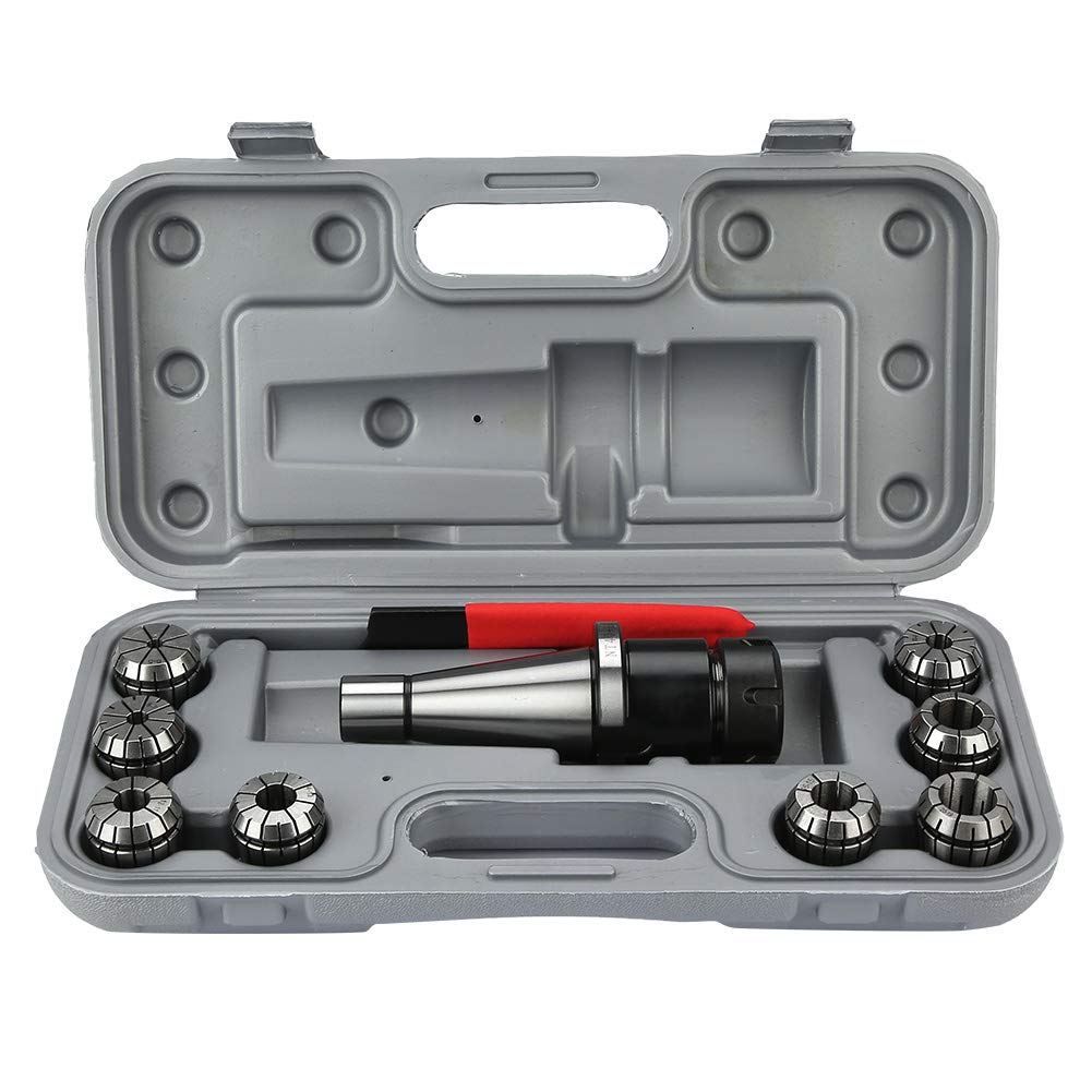 Marhynchus 10 pezzi/set Mandrino maniglia utensile maniglia utensile fresatrice portapinza NT40-ER32 Portautensile per fresatura CNC Supporto per fresatura + 8 pezzi Pinza ER32 + Chiave ER32