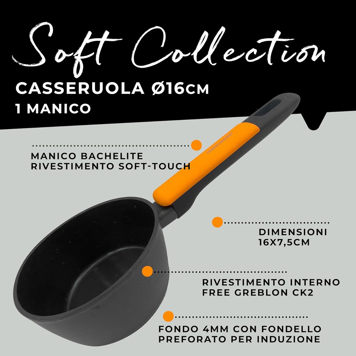 Fackelmann Casseruola Alluminio Forgiato 16 cm - immagine 2