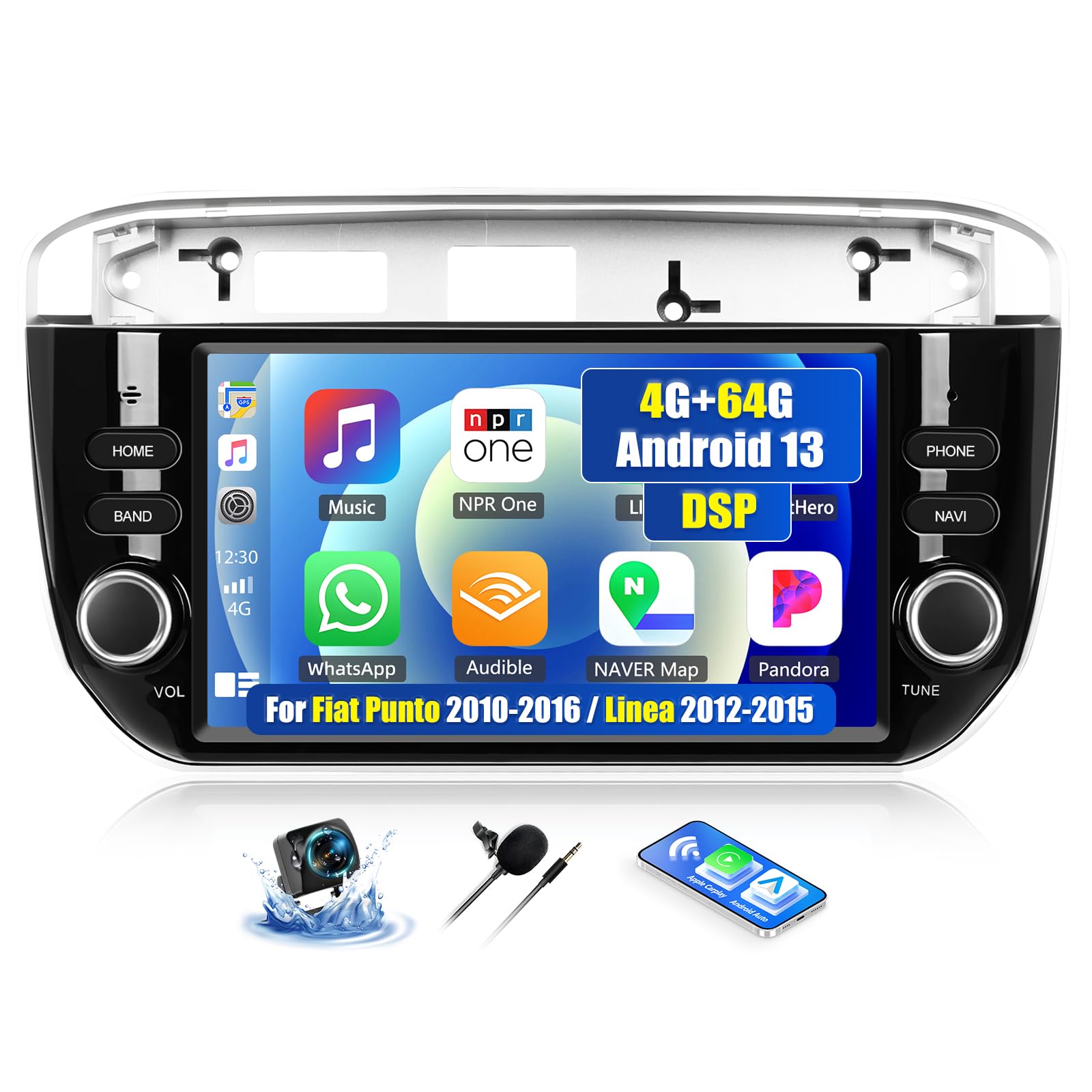 Oiliehu Android 13 Autoradio 7'' per Fiat Punto/Linea 4G+64G