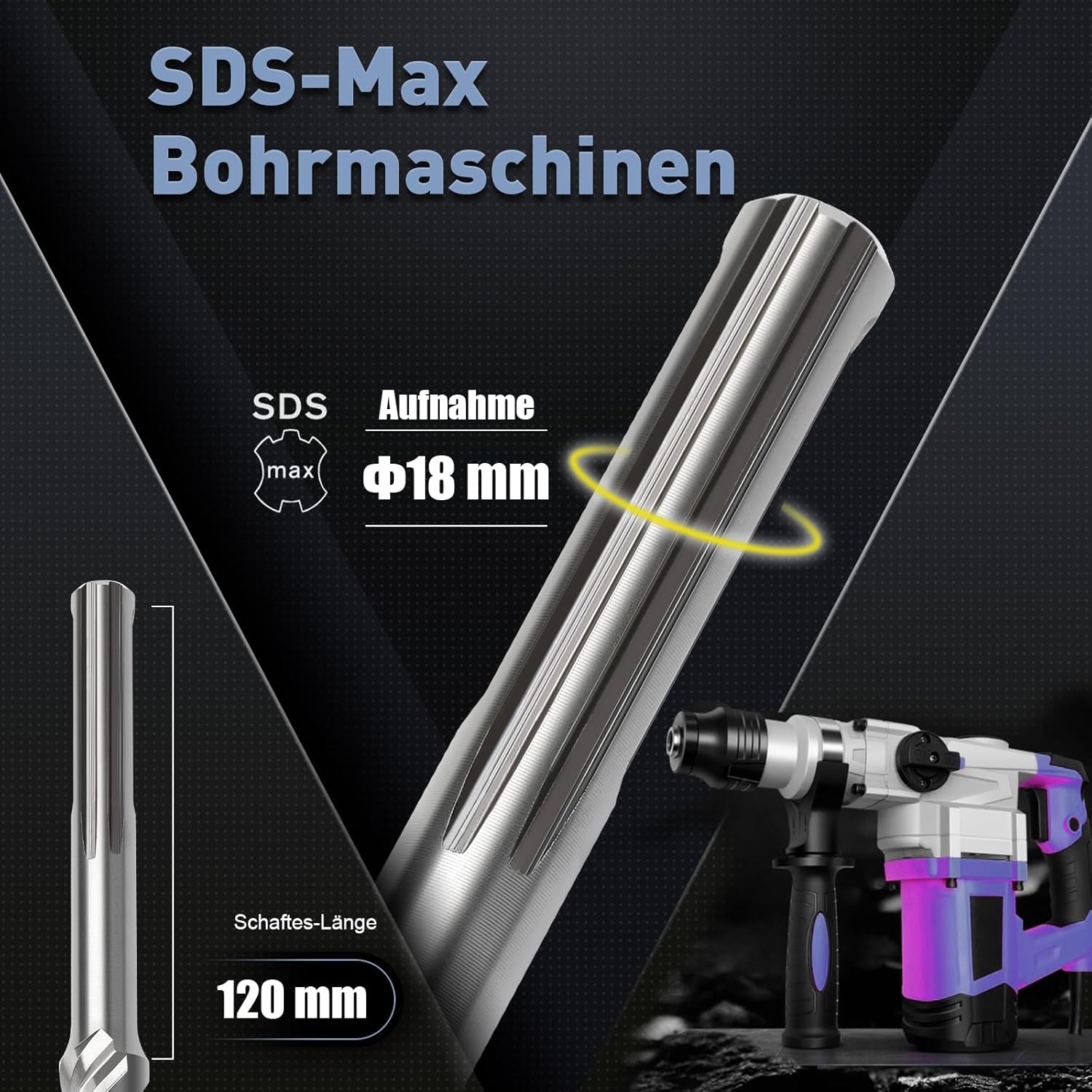 Punta Trapano SDS Max 8x260 mm con 4 Tagli - immagine 2