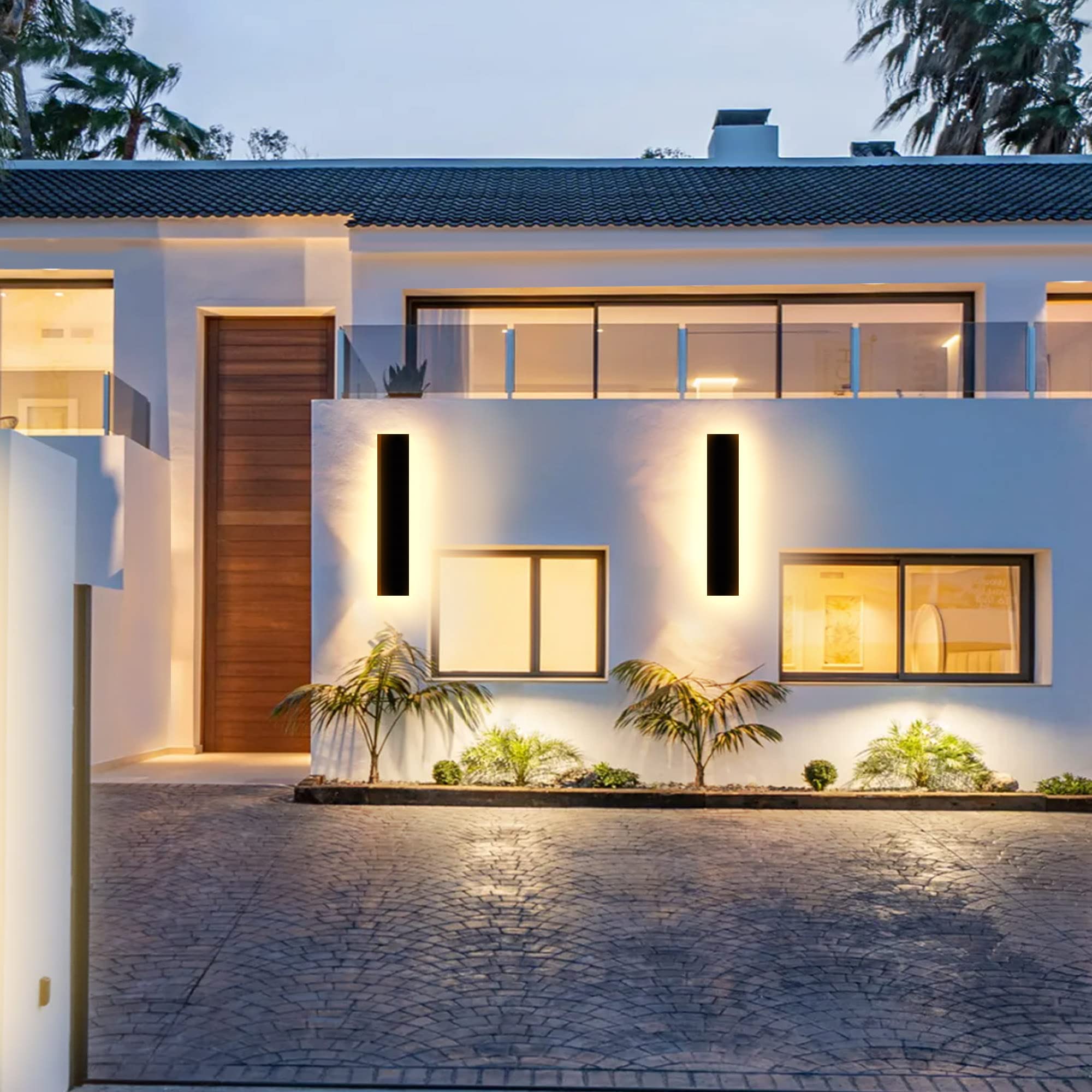 Aoeh Lampada da Parete Lunga LED Nera IP65 20cm