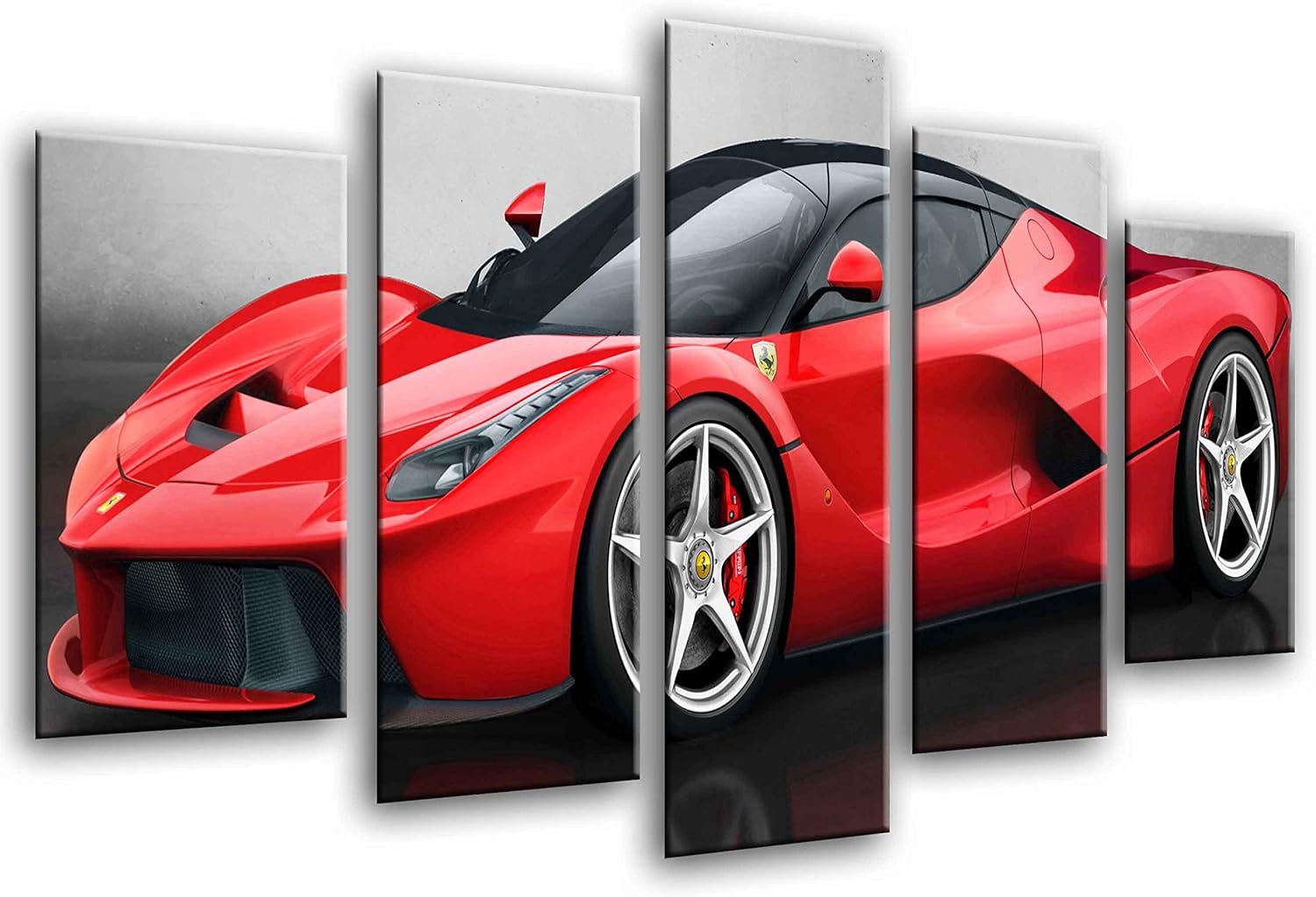 Quadro su Legno Auto Sportiva Ferrari Rossa 165 x 62cm