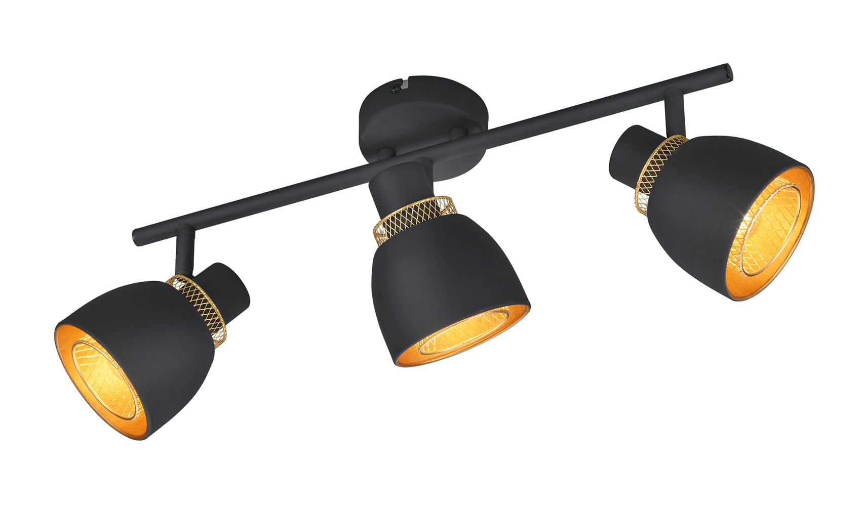 Reality Spot Bar Punch R80813032, metallo nero opaco/oro, senza 3 x E14