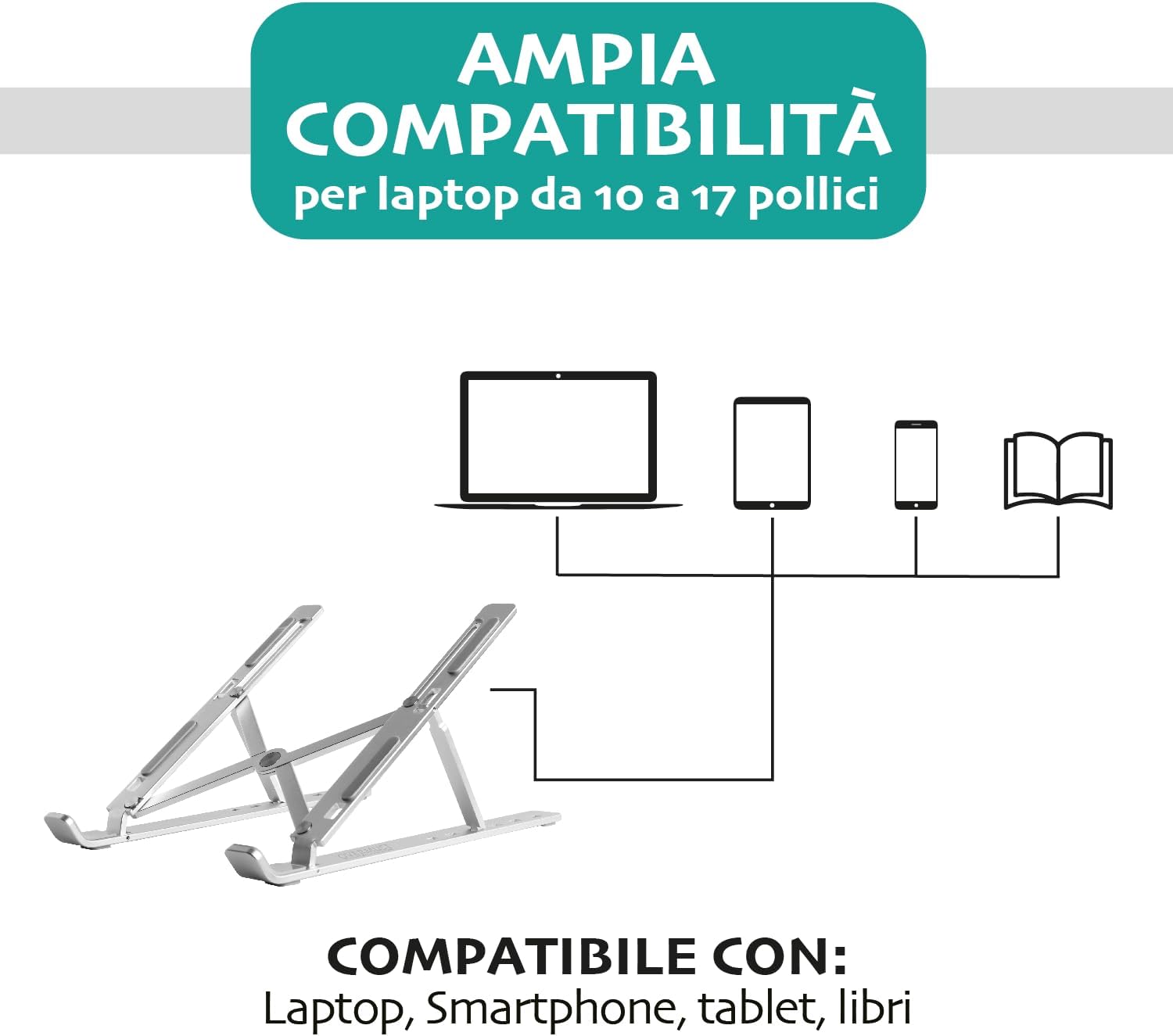 Supporto PC Portatile Pieghevole e Portatile - immagine 4