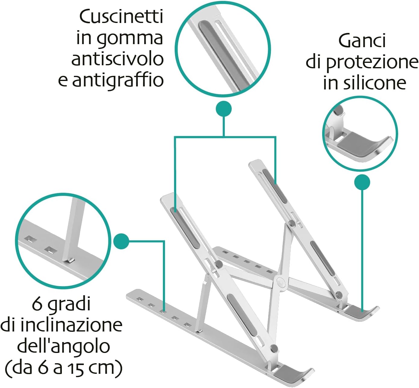 Supporto PC Portatile Pieghevole e Portatile - immagine 5