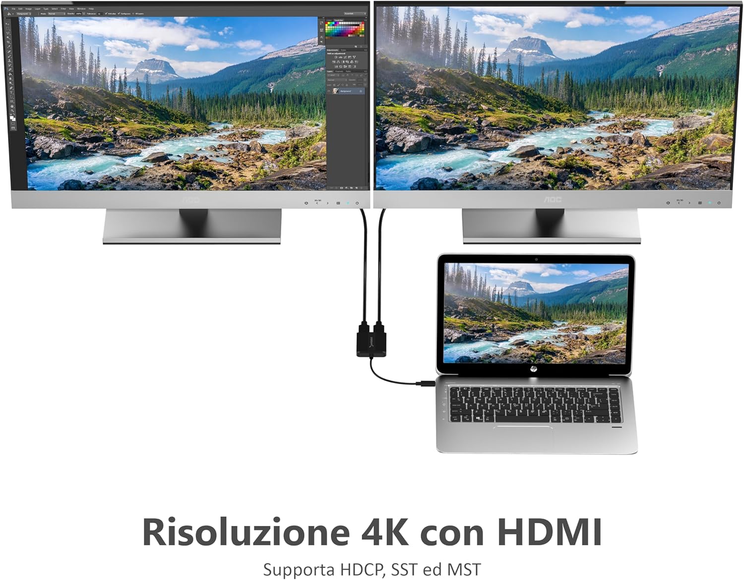 Sabrent Adattatore USB-C a Doppio HDMI (DA-UCDH) - immagine 2