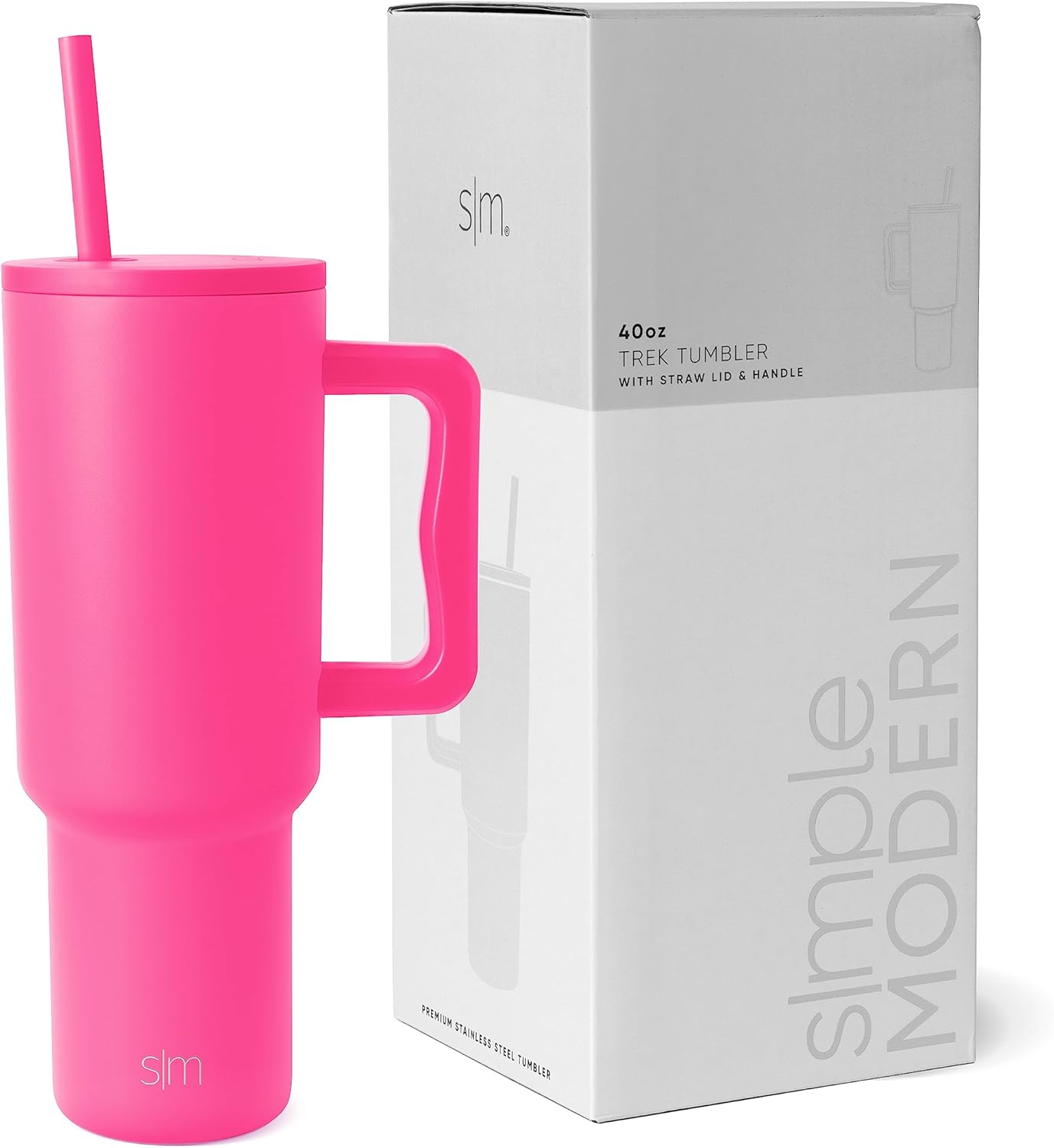 Simple Modern Tazza Termica con Cannuccia e Manico 1180ml