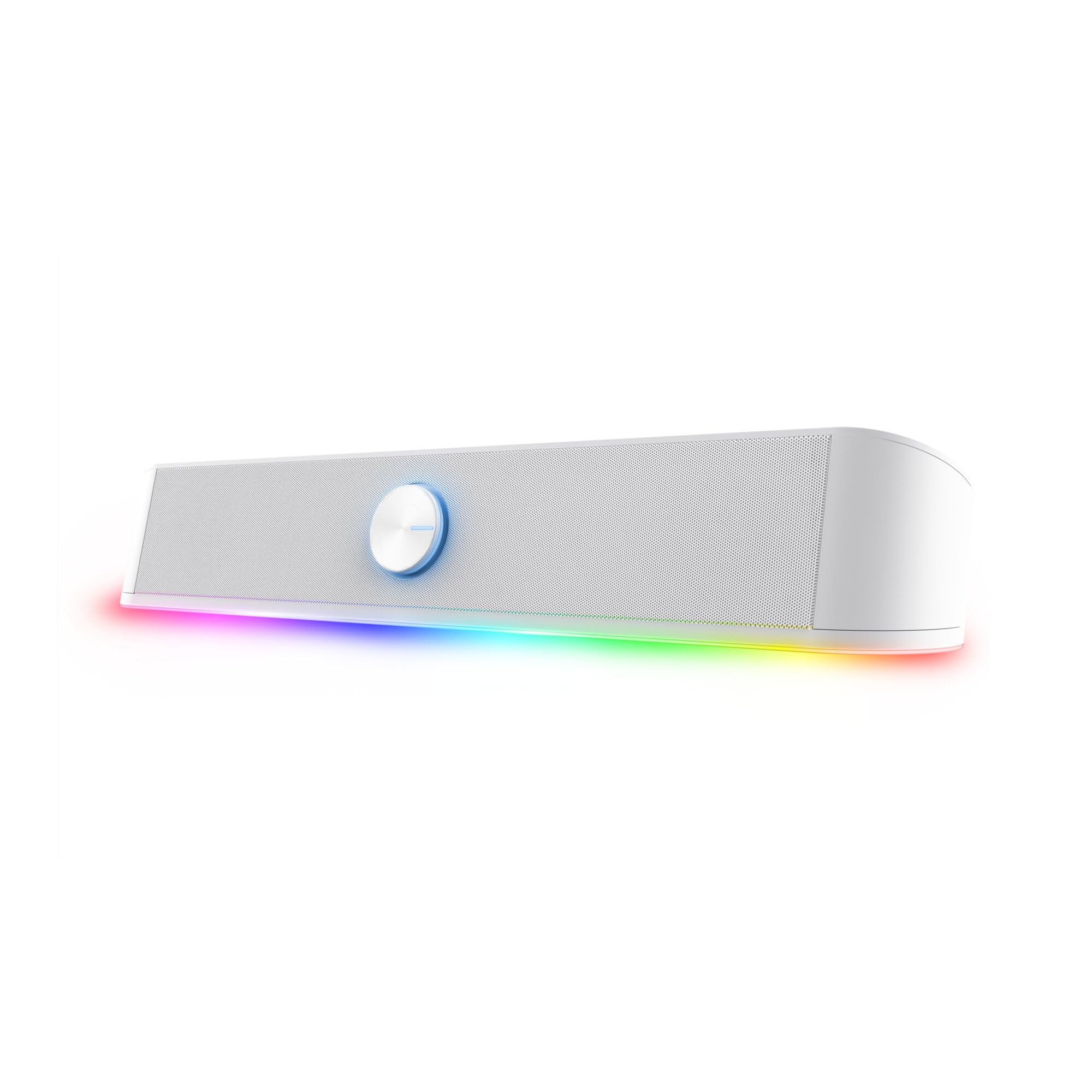 GXTrust 1619W Rhox Soundbar PC Illuminata RGB 12W, Bianco