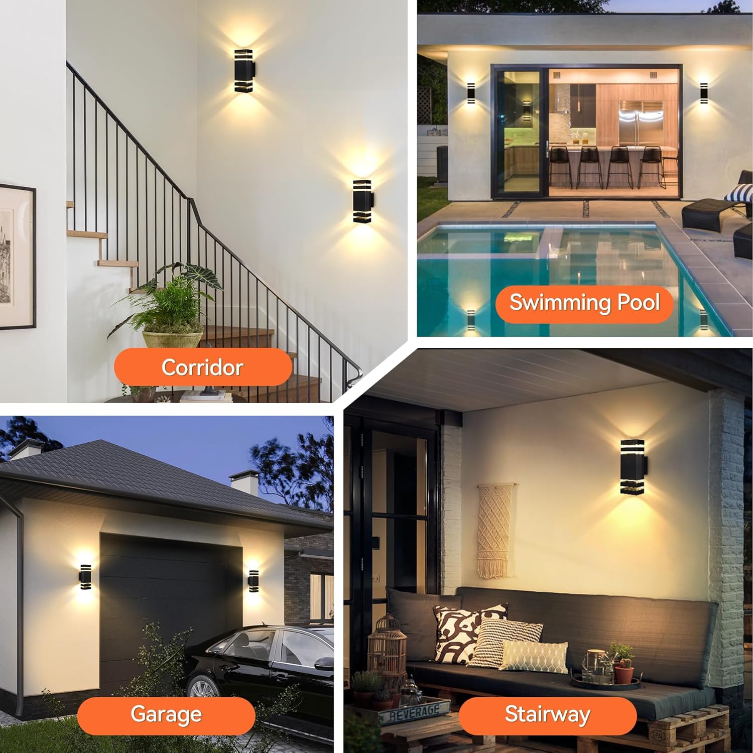 2 Pezzi Applique da Esterno LED con 4*GU10 - immagine 7