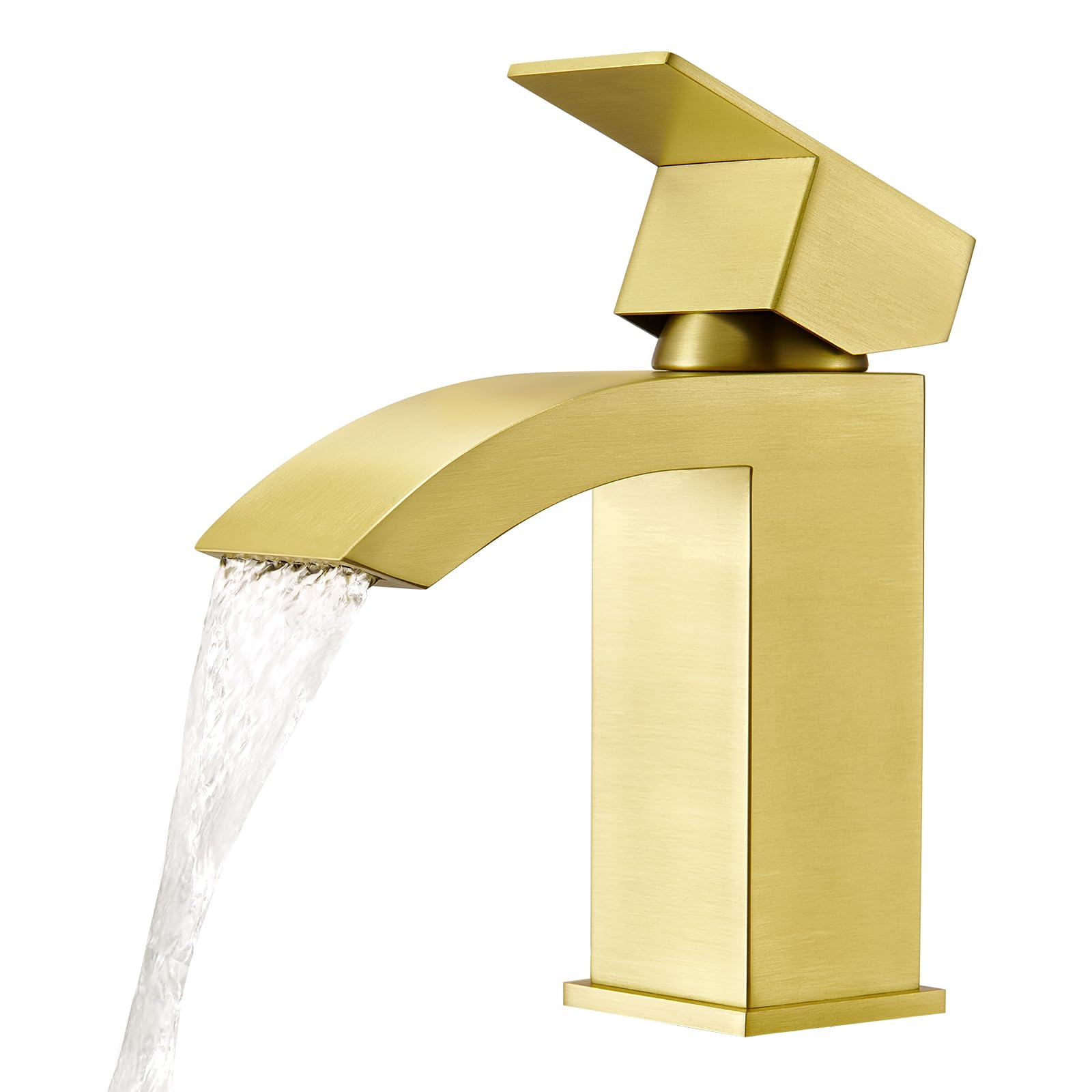 Crea Rubinetto Bagno Lavabo Cascata, Oro Spazzolato