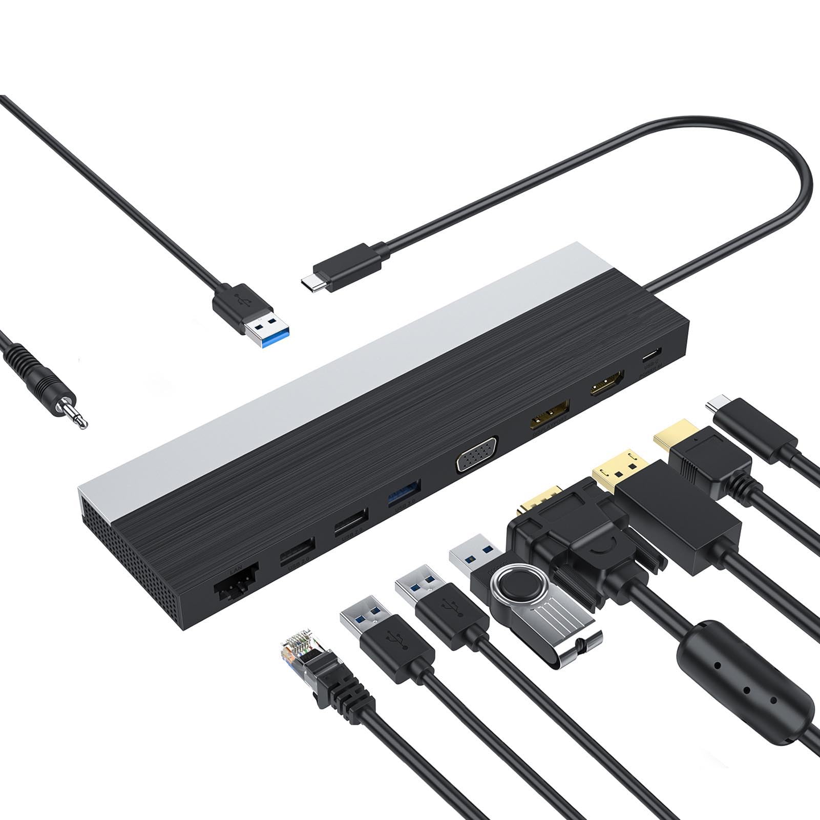 USB C Docking Station 12 in 1 per 3 Monitor