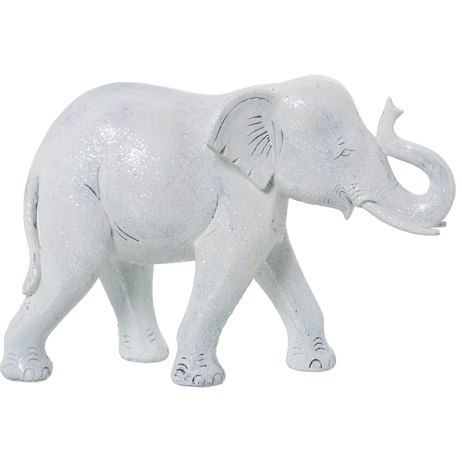 FIGURA RESINA ELEFANTE BLANCOENVEJECIDO 29X11X20CM