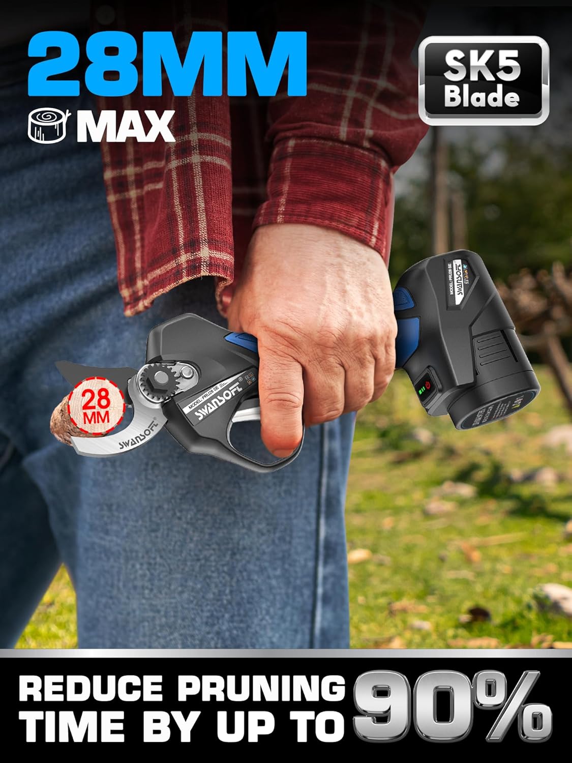 Swansoft PRU28 SE Forbice Potatura a Batteria 28mm - immagine 2