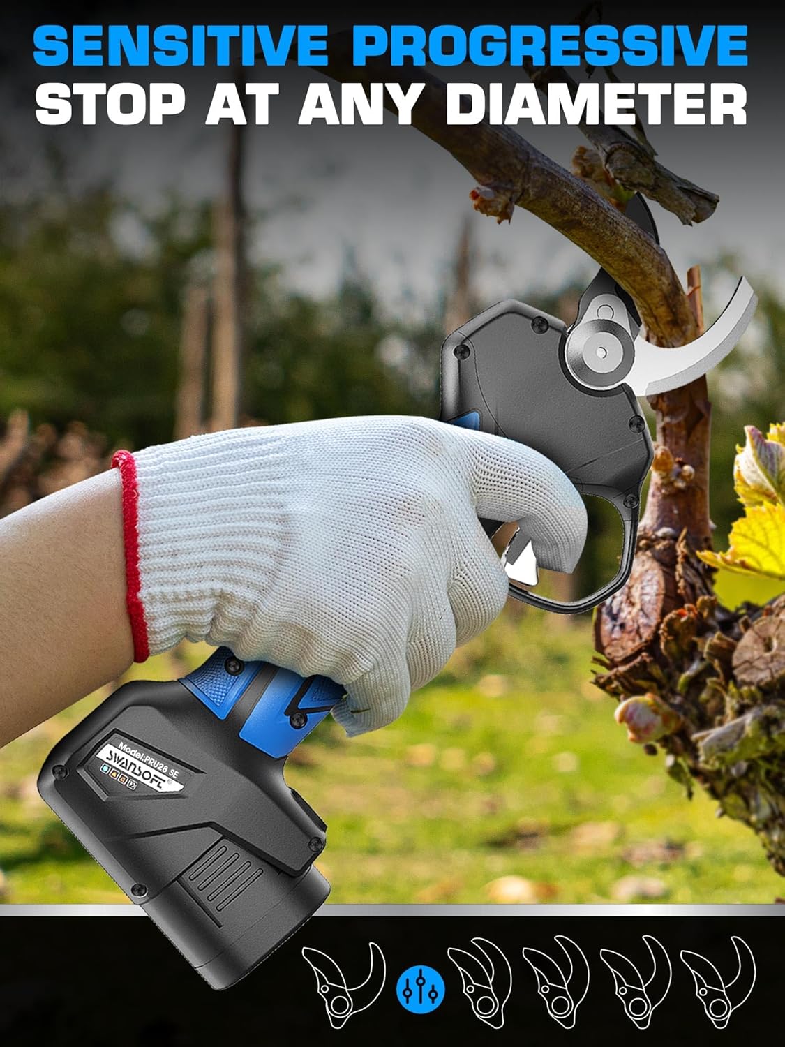 Swansoft PRU28 SE Forbice Potatura a Batteria 28mm - immagine 3