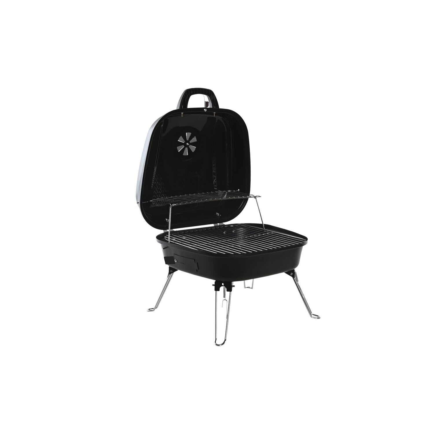 BARBACOA ACERO 44,5X42X34 SOBREMESA NEGRO