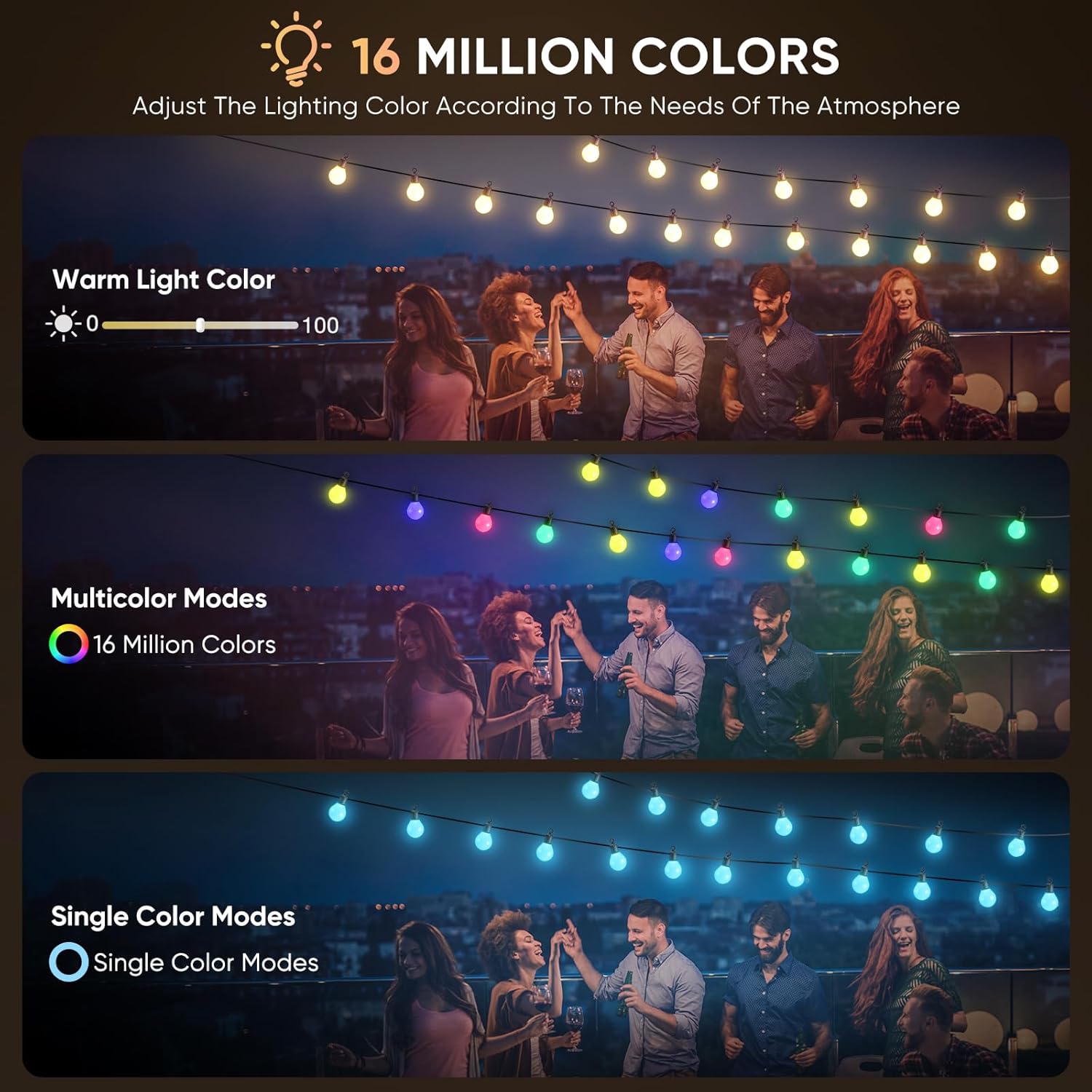 Ghirlande Luci Esterni LED 33m con 50 Lampadine - immagine 5