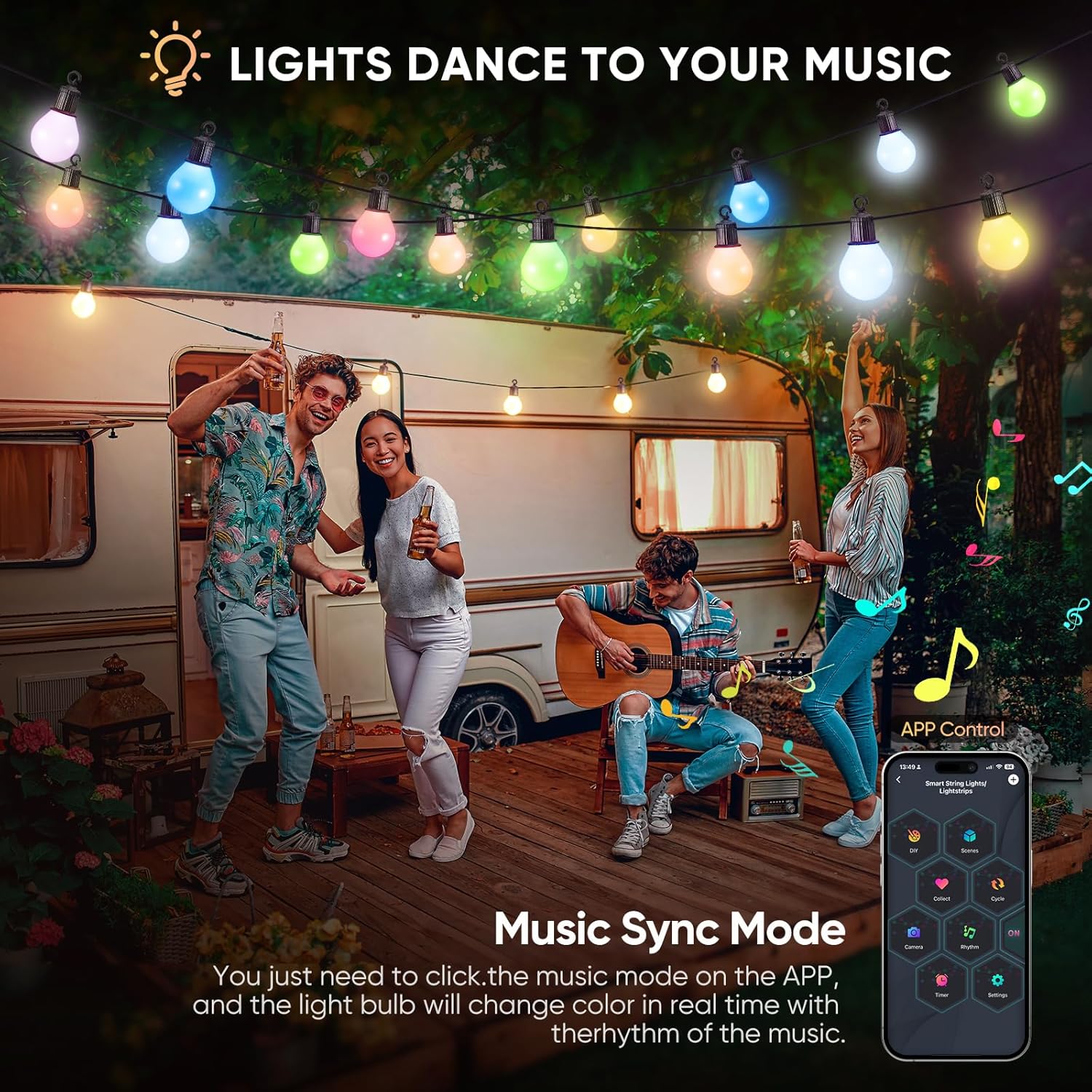 Ghirlande Luci Esterni LED 33m con 50 Lampadine - immagine 7