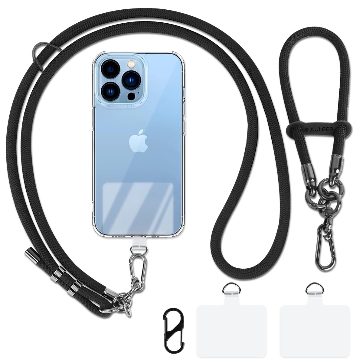 AULEEP Cordino Antifurto per Cellulare, Nero