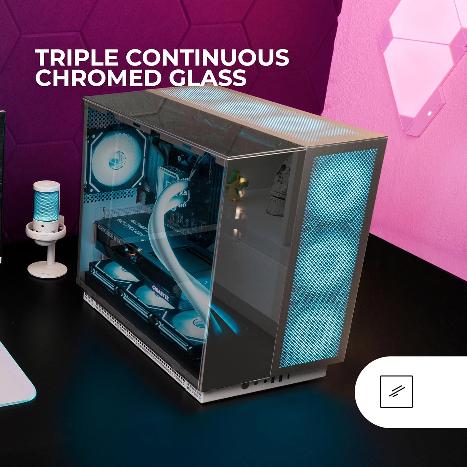 MARSGAMING MC-NOVA3 - Case Gaming Custom XXL E-ATX, Bianco - immagine 2