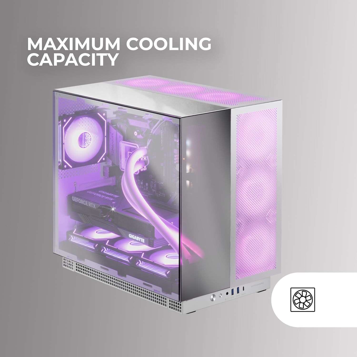 MARSGAMING MC-NOVA3 - Case Gaming Custom XXL E-ATX, Bianco - immagine 3