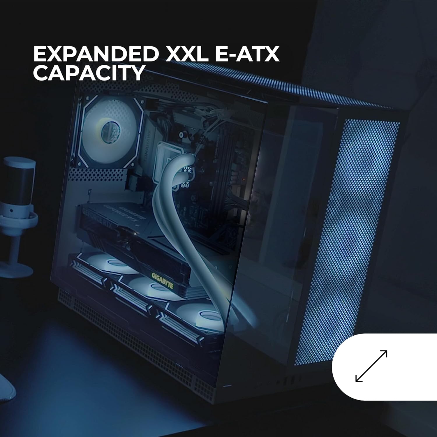 MARSGAMING MC-NOVA3 - Case Gaming Custom XXL E-ATX, Bianco - immagine 5