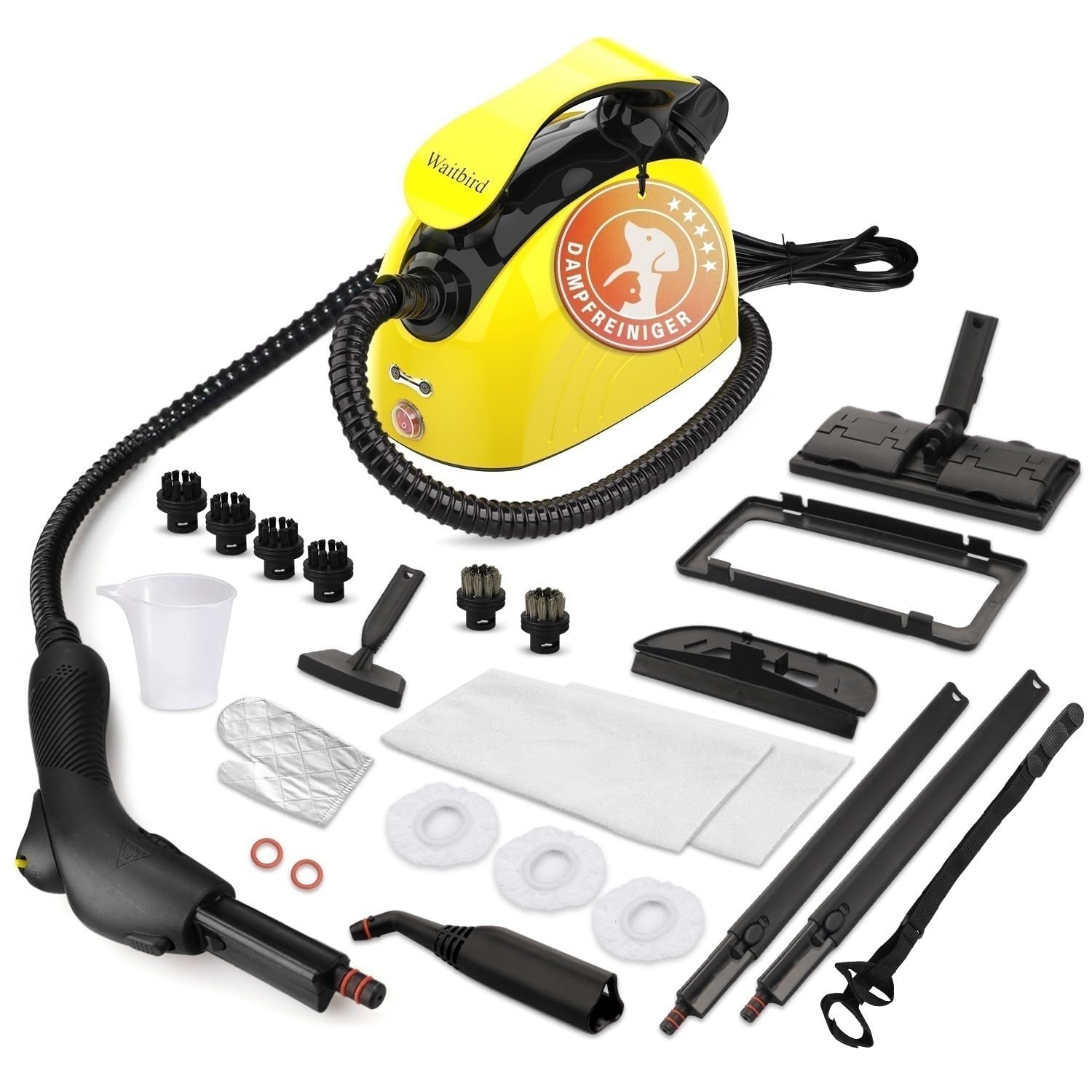 Waitbird Pulitore a Vapore con 21 Accessori 1.1L