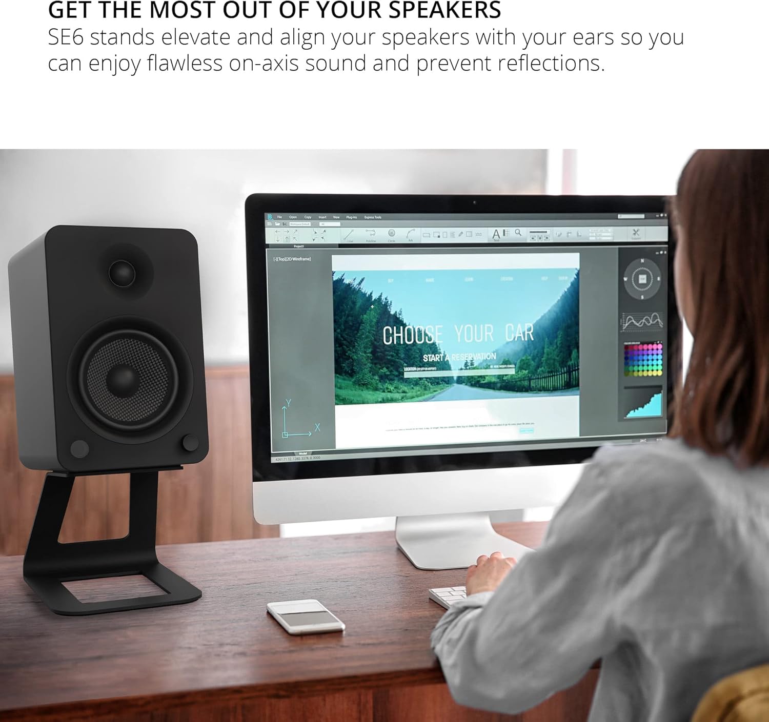 Kanto SE6 Supporti da Scrivania per Speaker, Neri - immagine 5