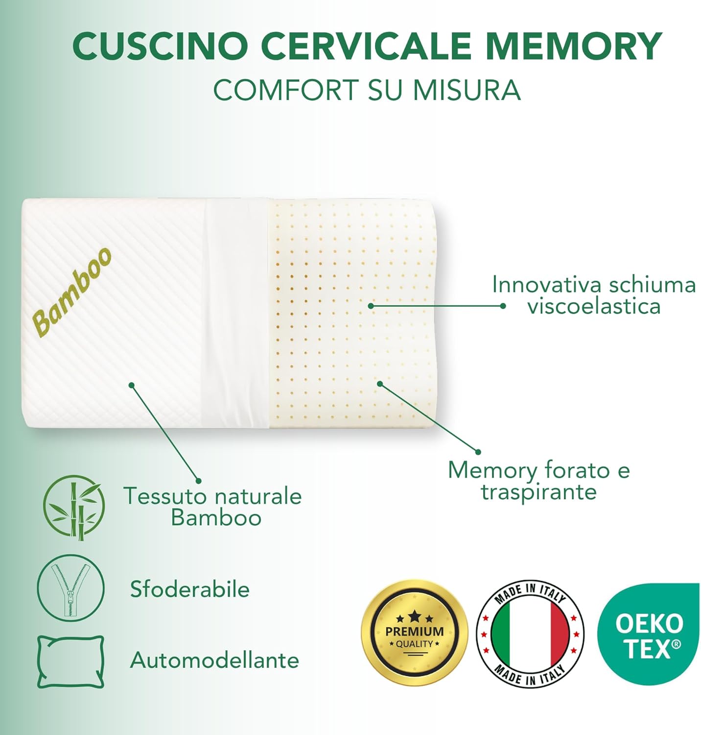 The Double Twenty - Cuscino Cervicale Memory Foam - immagine 3