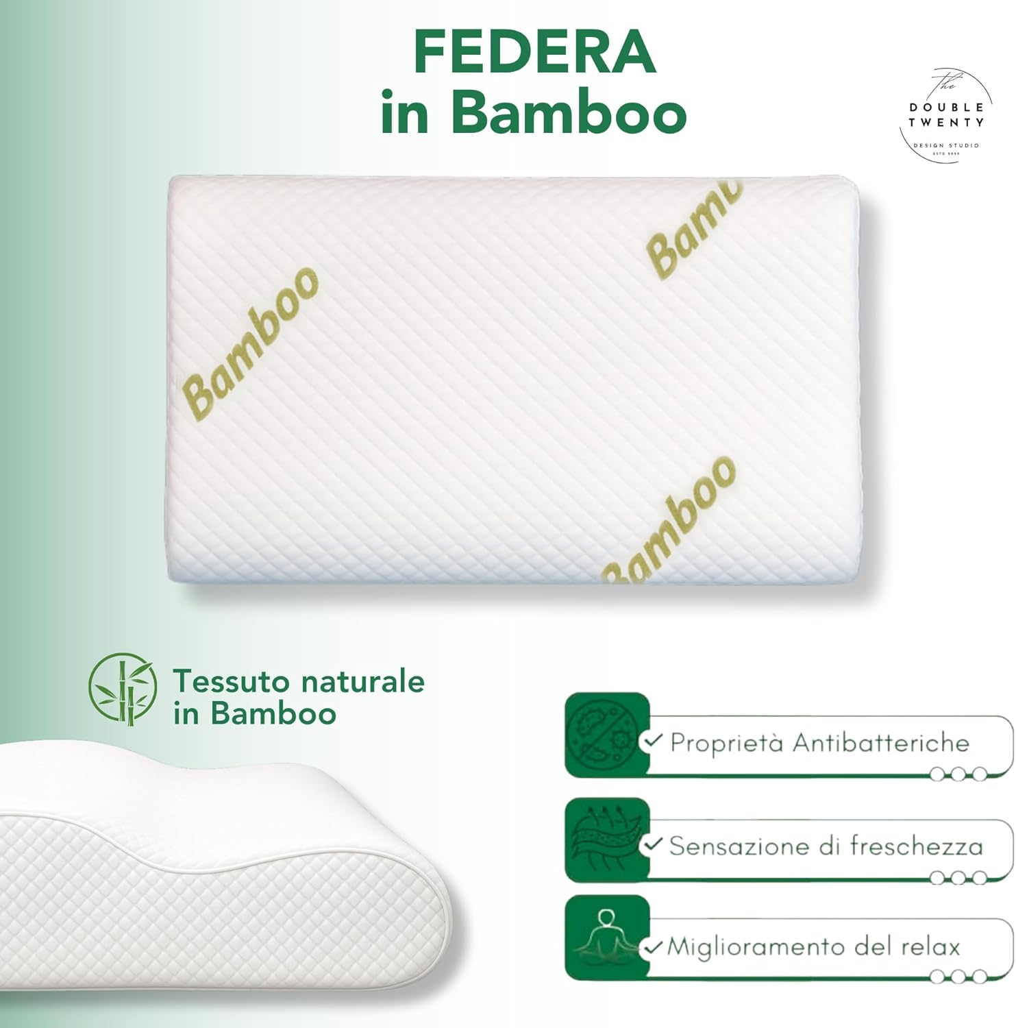 The Double Twenty - Cuscino Cervicale Memory Foam - immagine 5