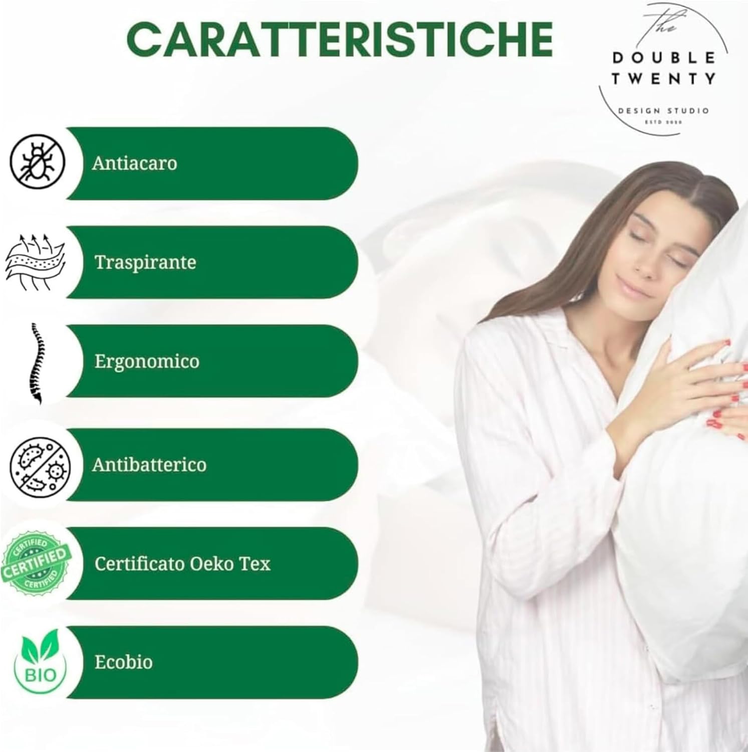 The Double Twenty - Cuscino Cervicale Memory Foam - immagine 6