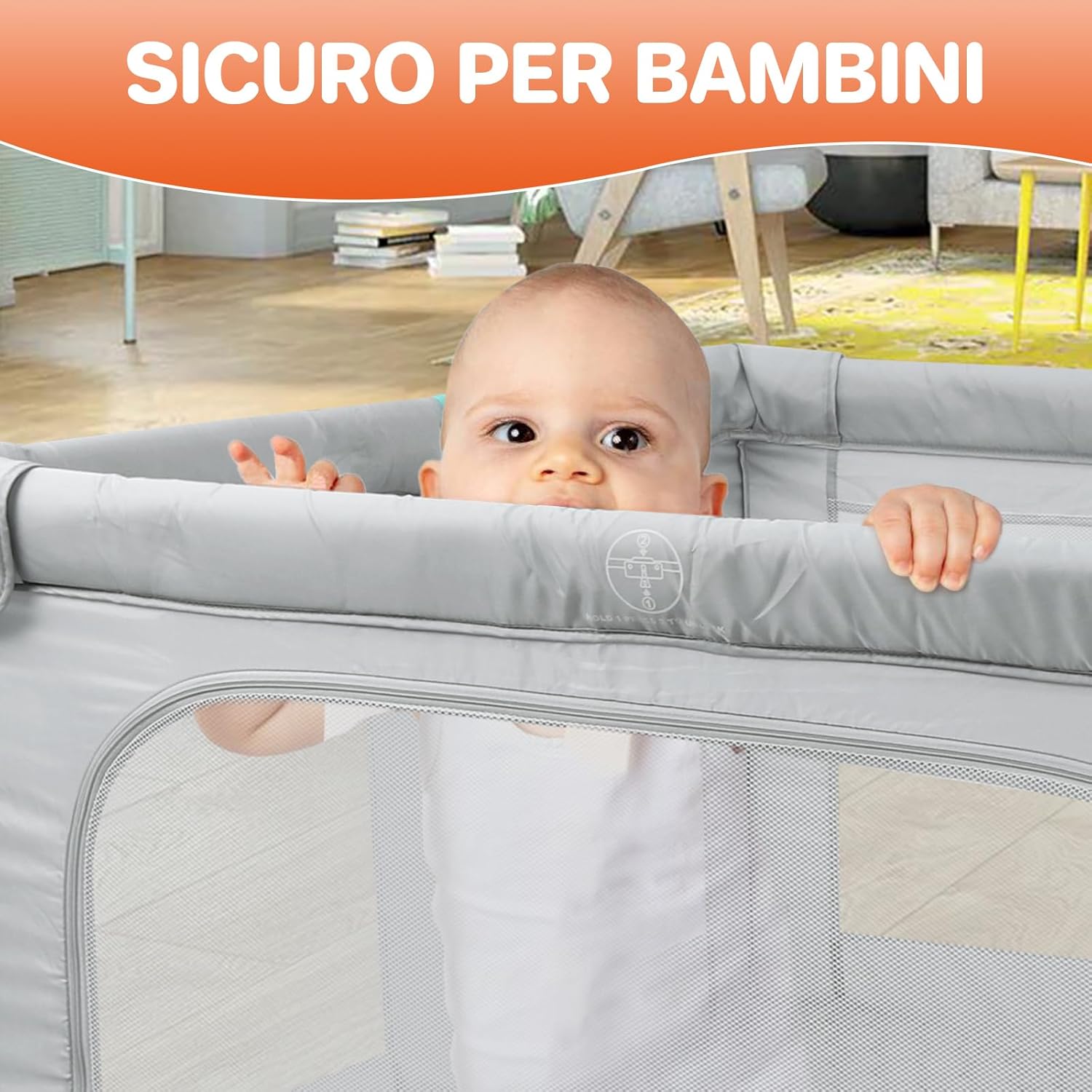 Funykich Recinto per Bambini Pieghevole 127x127x70 cm - immagine 7