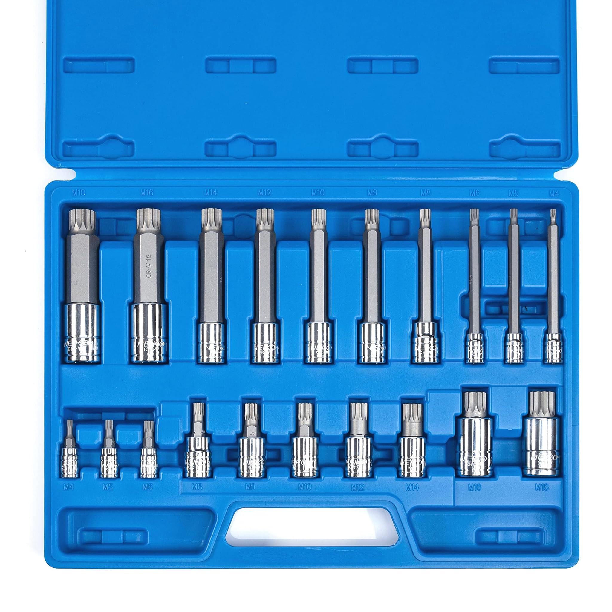 Neiko XZN 10057A - Set 20 Punte Quadrate Triple 4-18mm