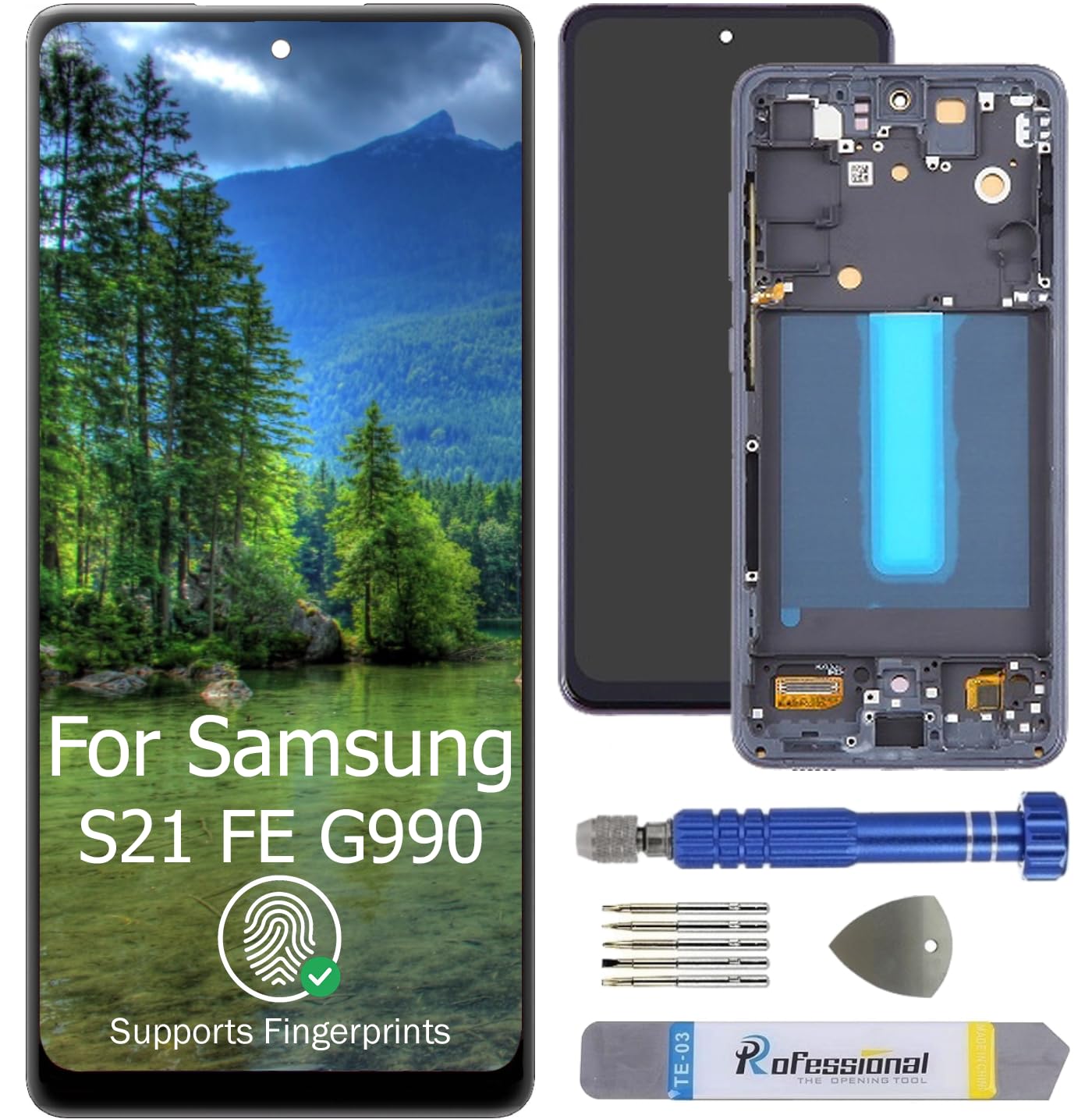 It'Go Display Full OLED per Samsung S21 FE G990, Nero