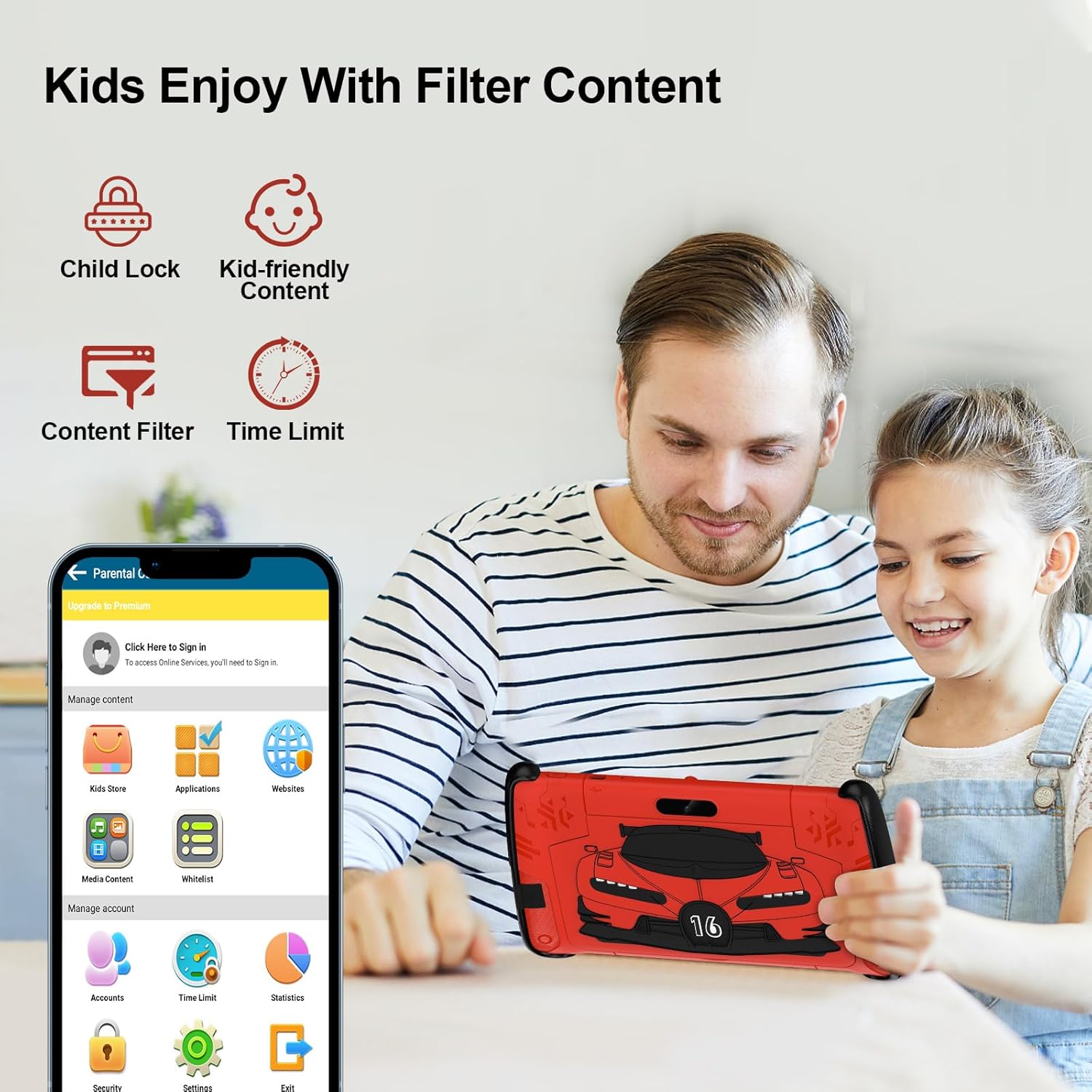 Pritom Tablet WiFi per Bambini 7 Pollici, Android 15 - immagine 3