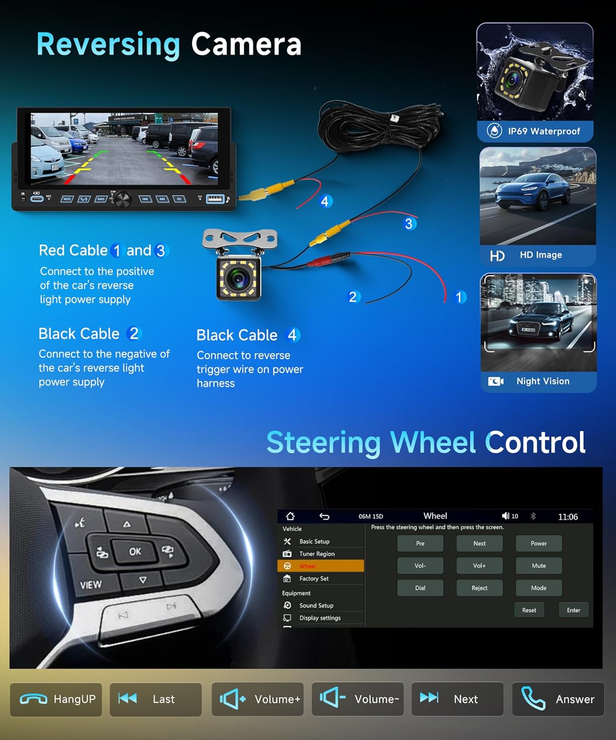 Autoradio 1 Din 6,86" con CarPlay Android Auto Wireless - immagine 5