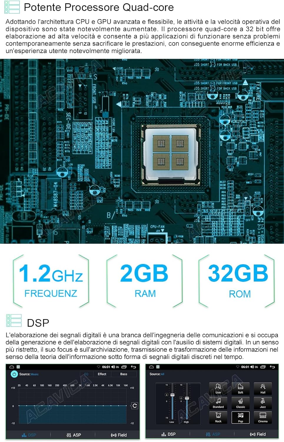 Acavica Autoradio 2 Din Android 14 per Opel 8 Pollici - immagine 4