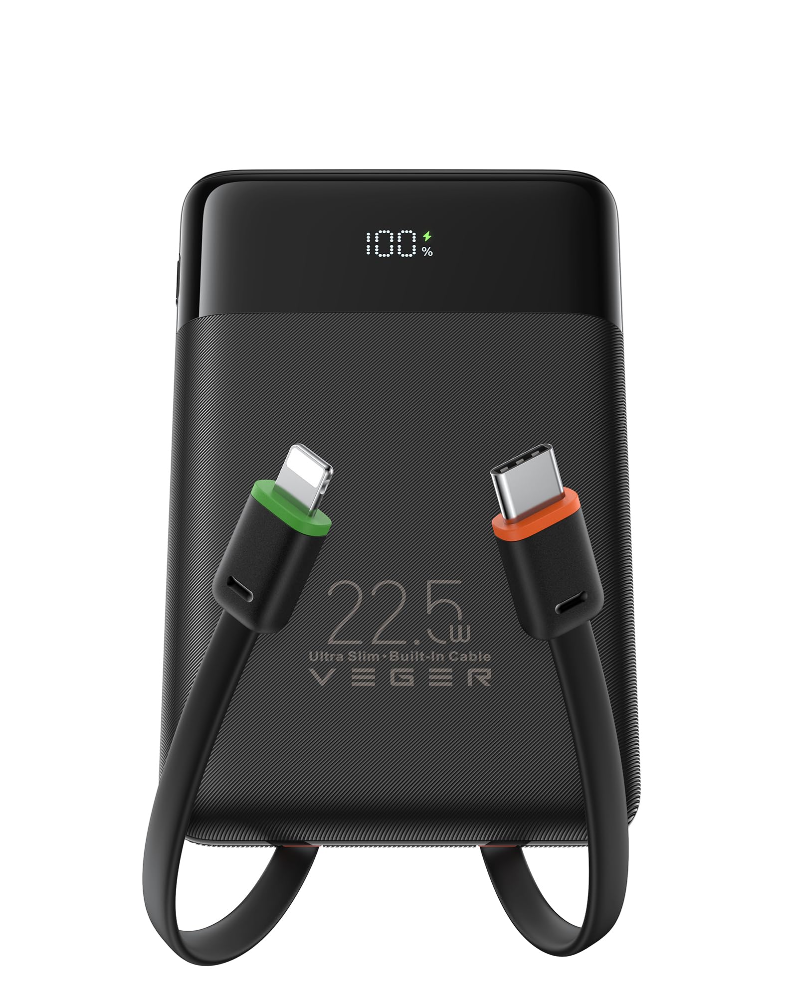 Veger Power Bank 10000mAh con Cavi Integrati 22.5W
