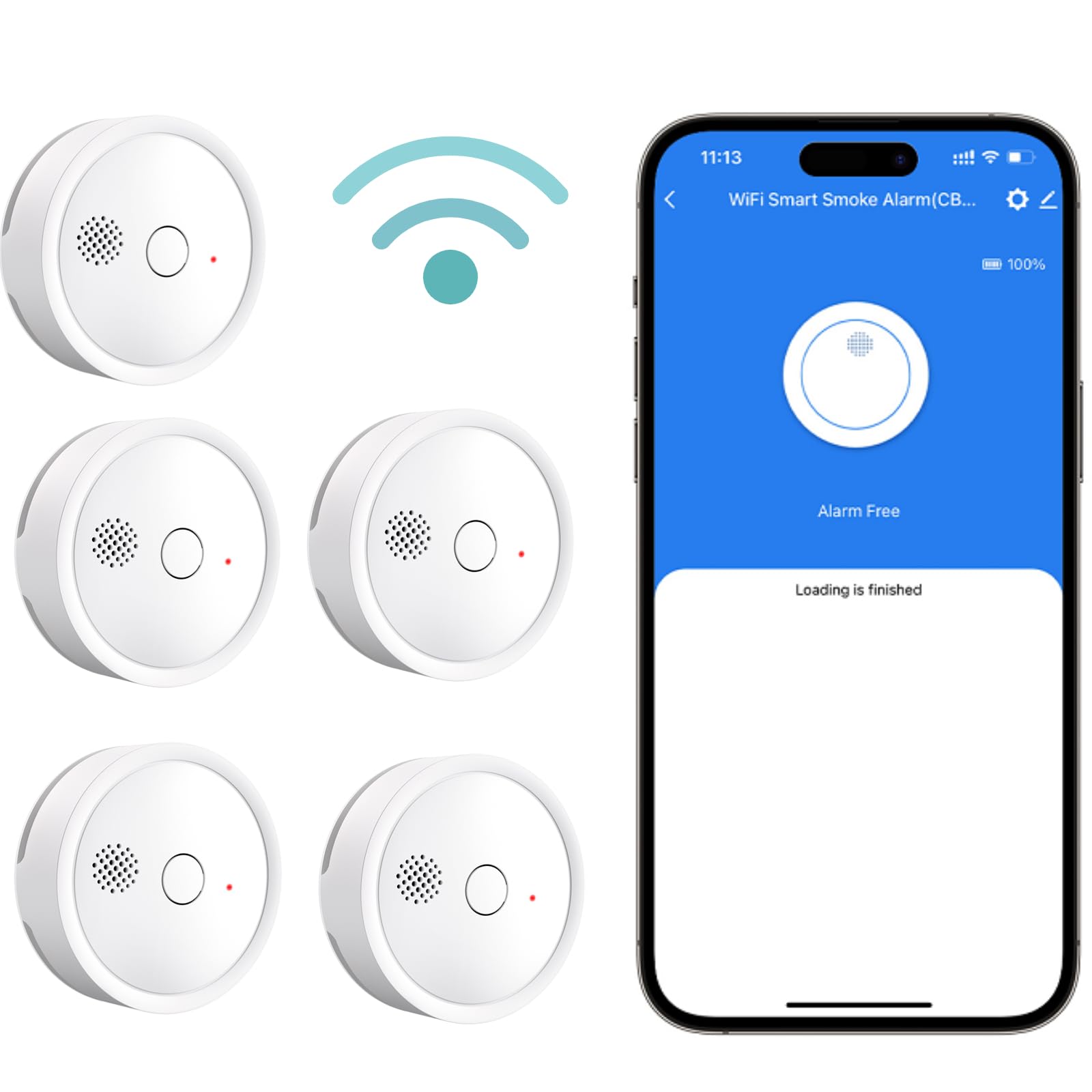 Heiman Allarme Fumo WiFi Wireless (5 Pezzi)