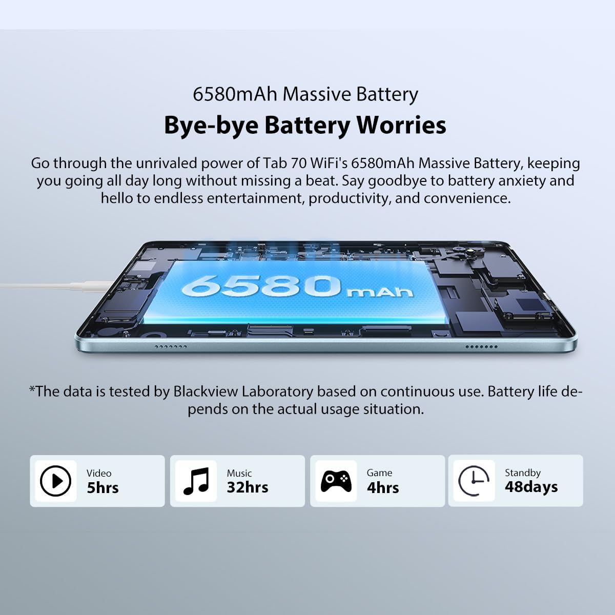 Blackview Tab 70 WIFI Tablet Android 13 10.1'' HD+, Grigio - immagine 8