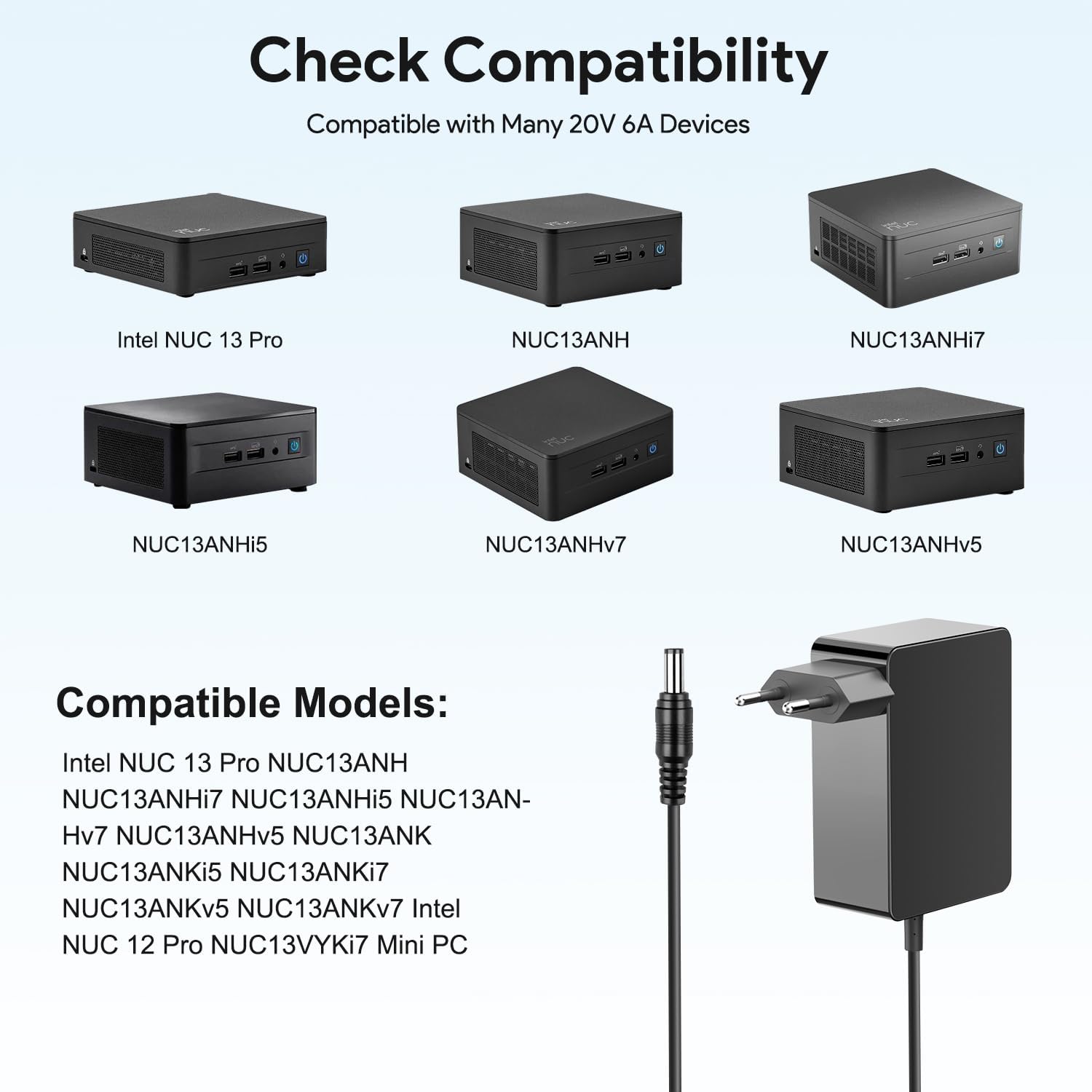 Kfd Alimentatore 19V 120W per GEEKOM Mini IT13 Intel NUC - immagine 3
