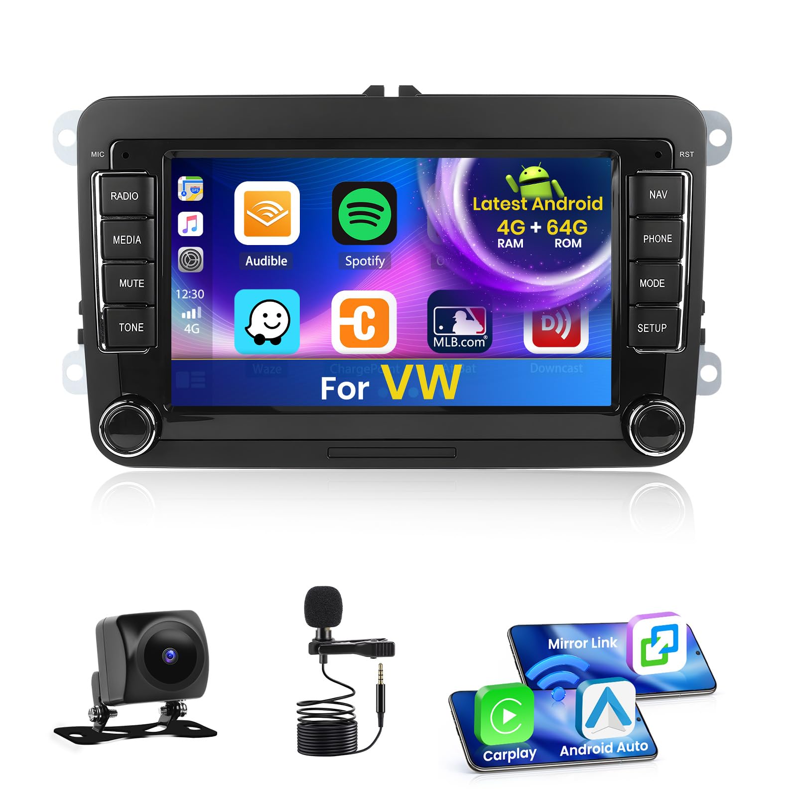 Autoradio Android 15 per VW Golf Skoda Polo Passat Tiguan Touran