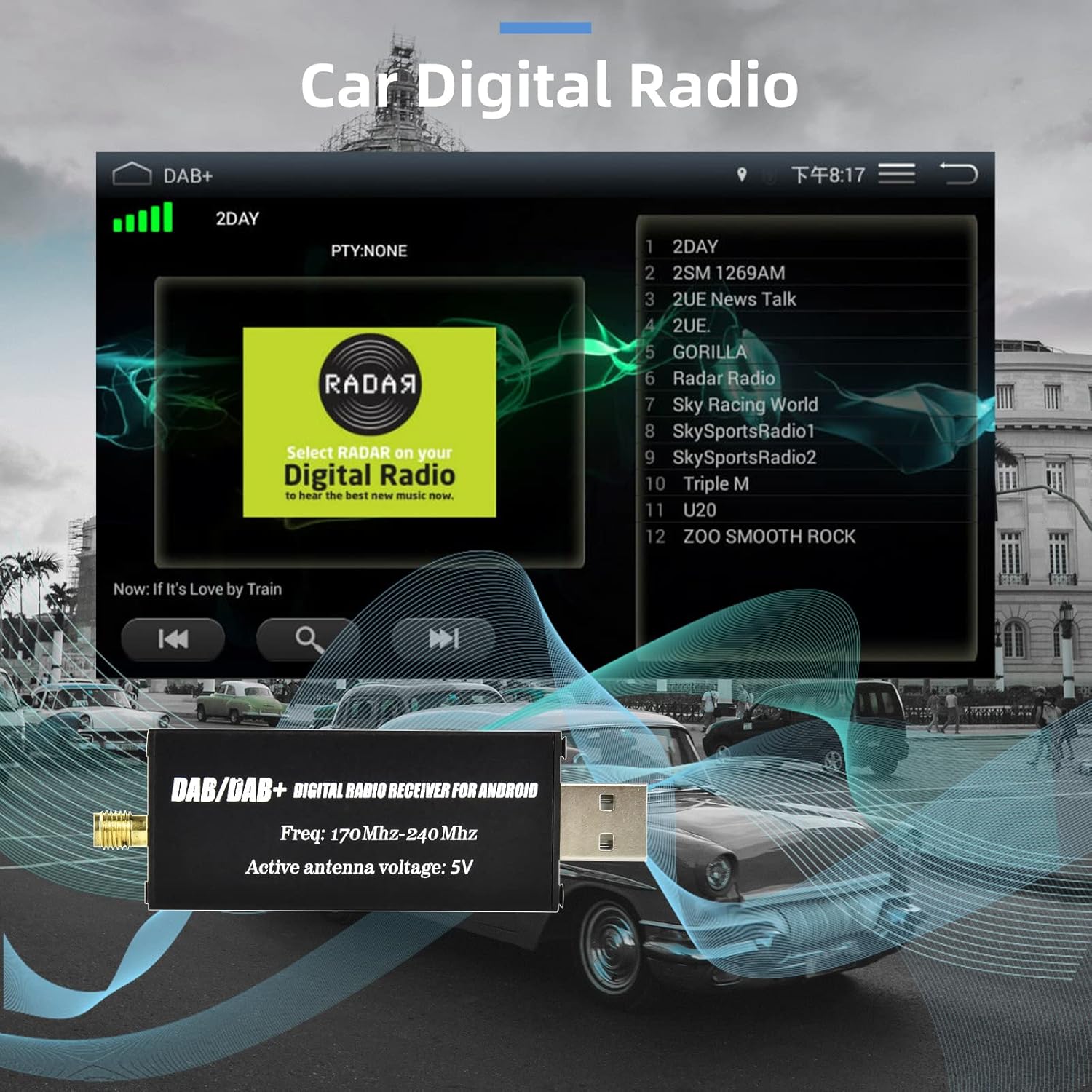 Podofo Dongle DAB/DAB+ USB con Antenna per Auto - immagine 2