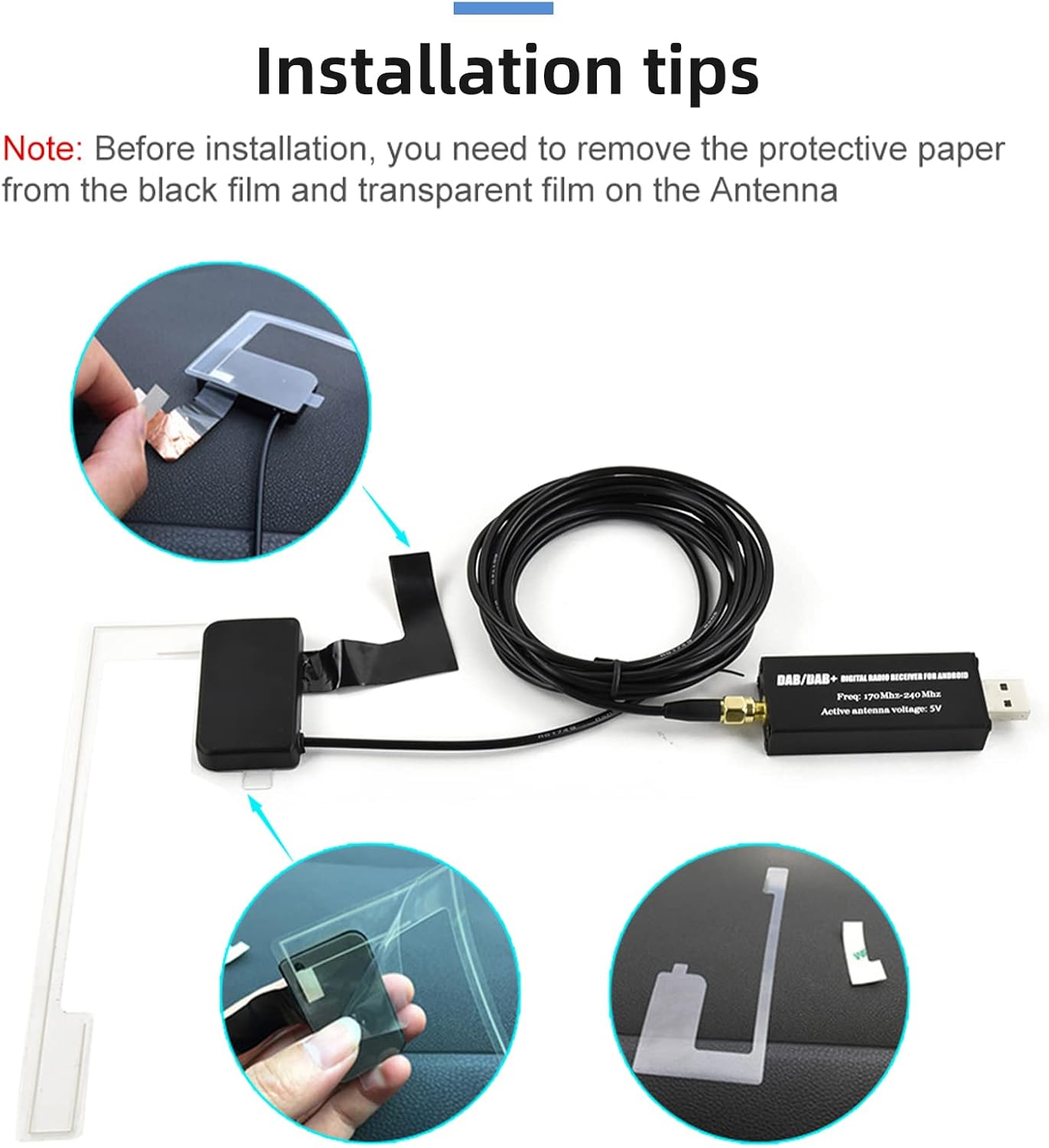 Podofo Dongle DAB/DAB+ USB con Antenna per Auto - immagine 5